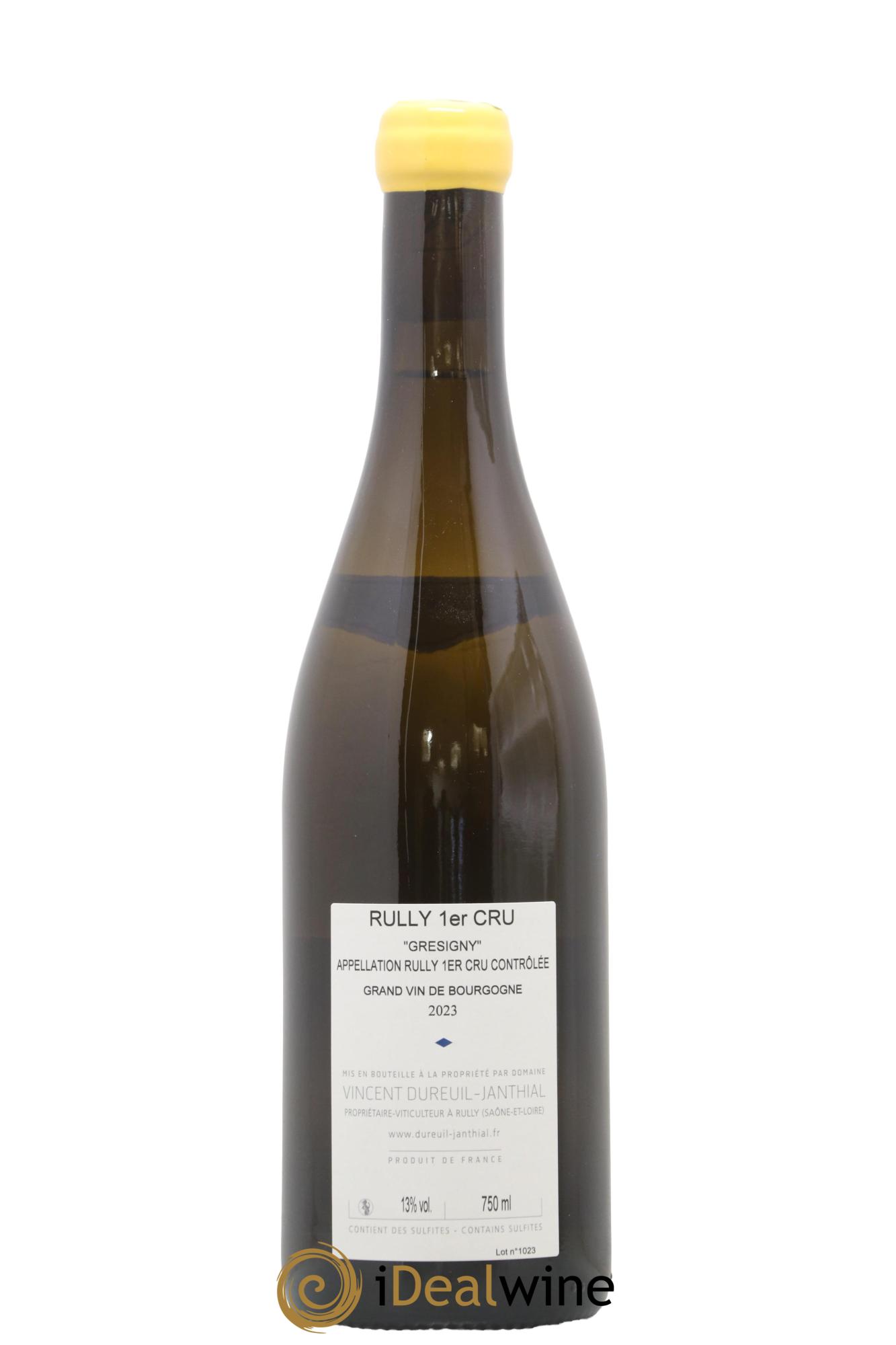 Rully 1er Cru Grésigny Vieilles Vignes Vincent Dureuil-Janthial 2023 - Lot de 1 bouteille - 1
