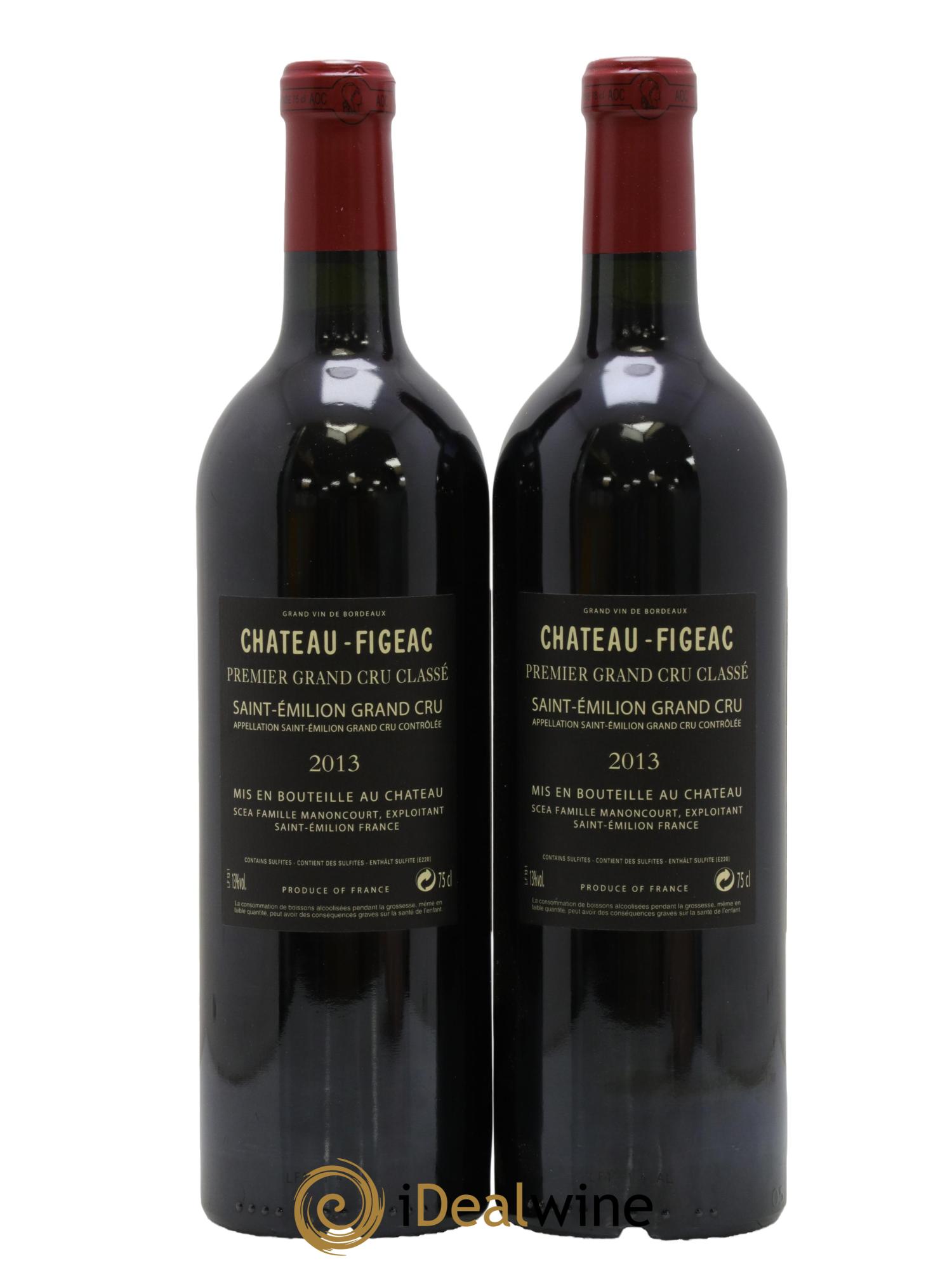 Château Figeac 1er Grand Cru Classé A 2013 - Lot de 2 bouteilles - 1