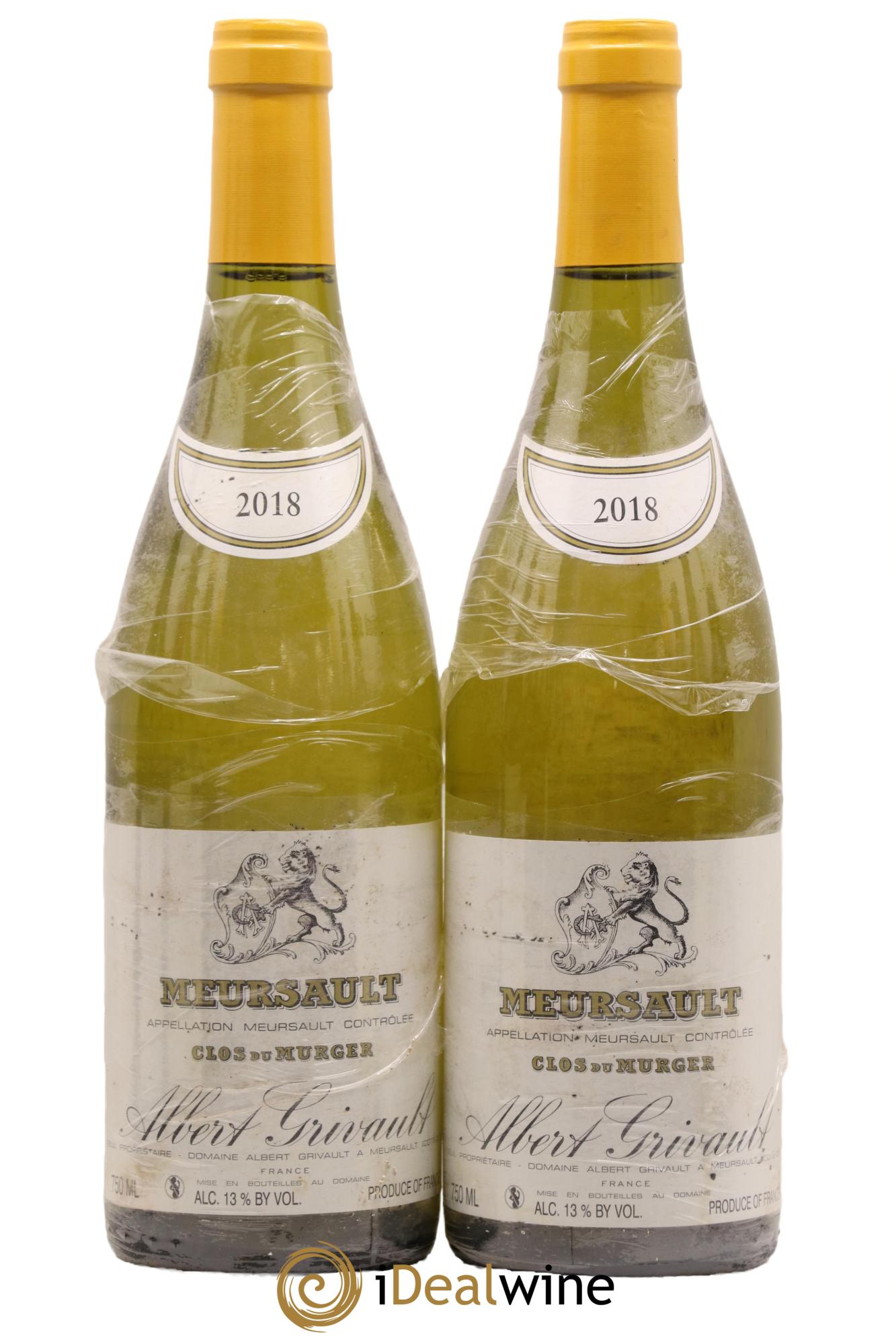 Meursault Clos du Murger Albert Grivault 2018 - Lot de 2 bouteilles - 0