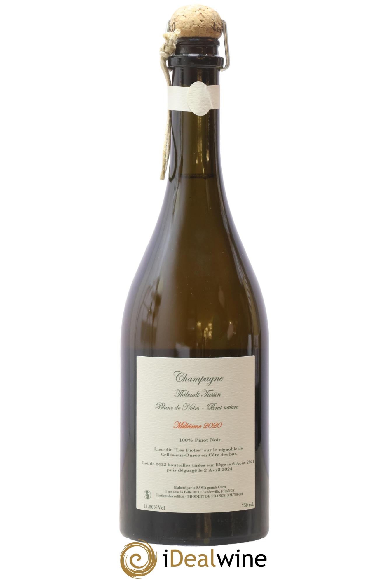 Blanc de Noirs Brut Nature Les Fioles Thibault Tassin 2020 - Lot of 1 bottle - 1