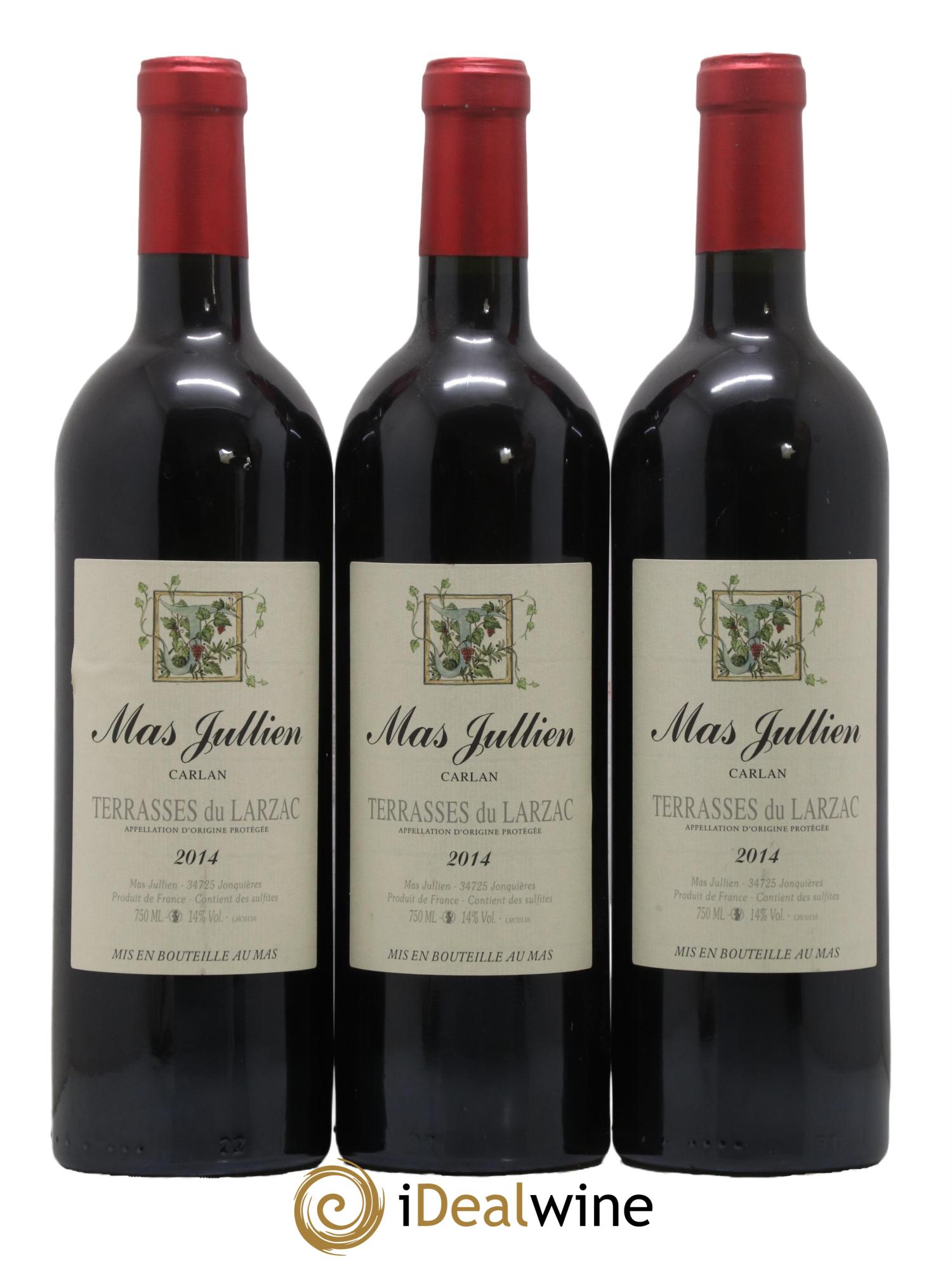 Terrasses du Larzac Mas Jullien Carlan Olivier Jullien 2014 - Lot de 3 bouteilles - 0