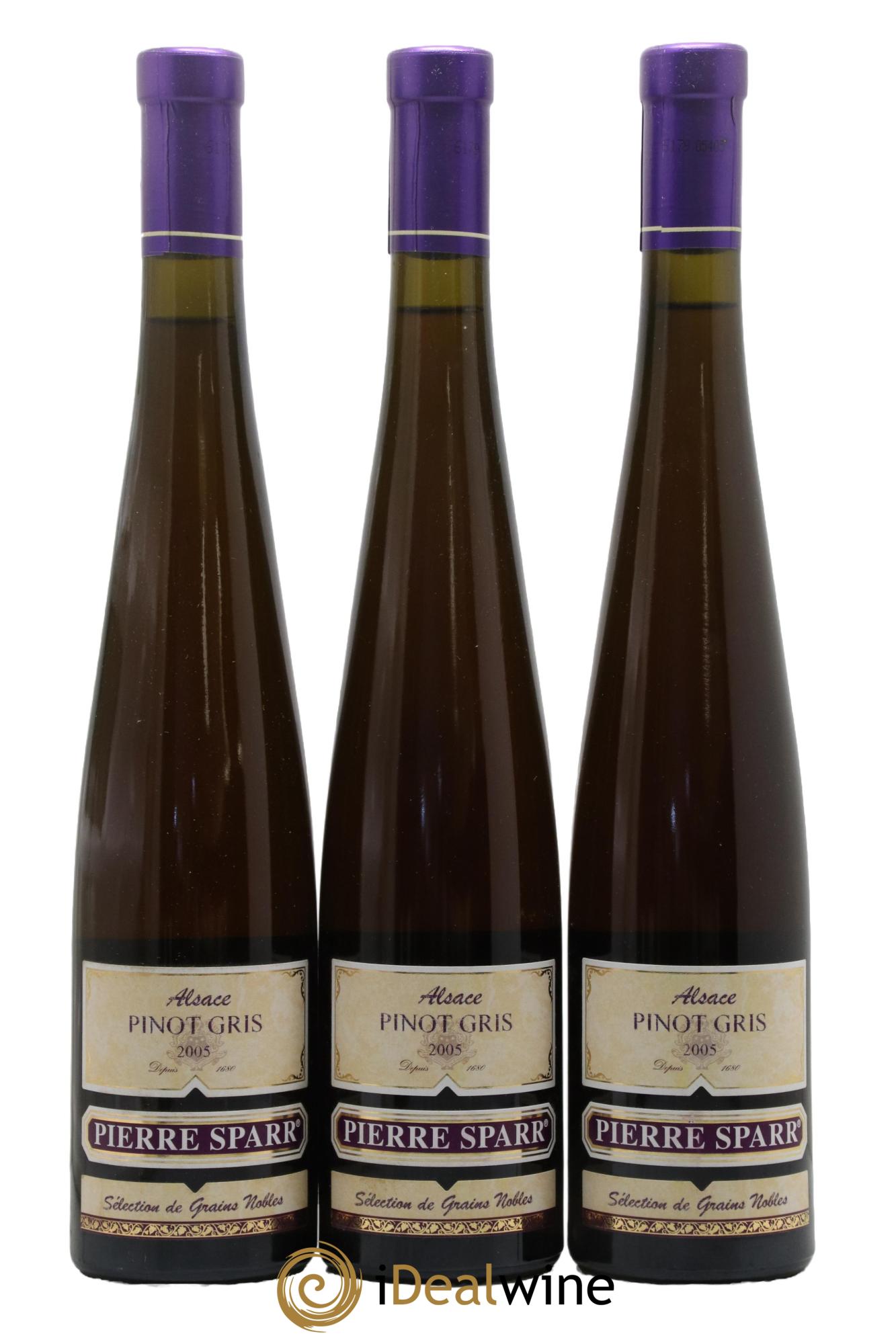 Alsace Pinot Gris Sélection de Grains Nobles Pierre Sparr  2005 - Lot de 3 format 50cls - 0