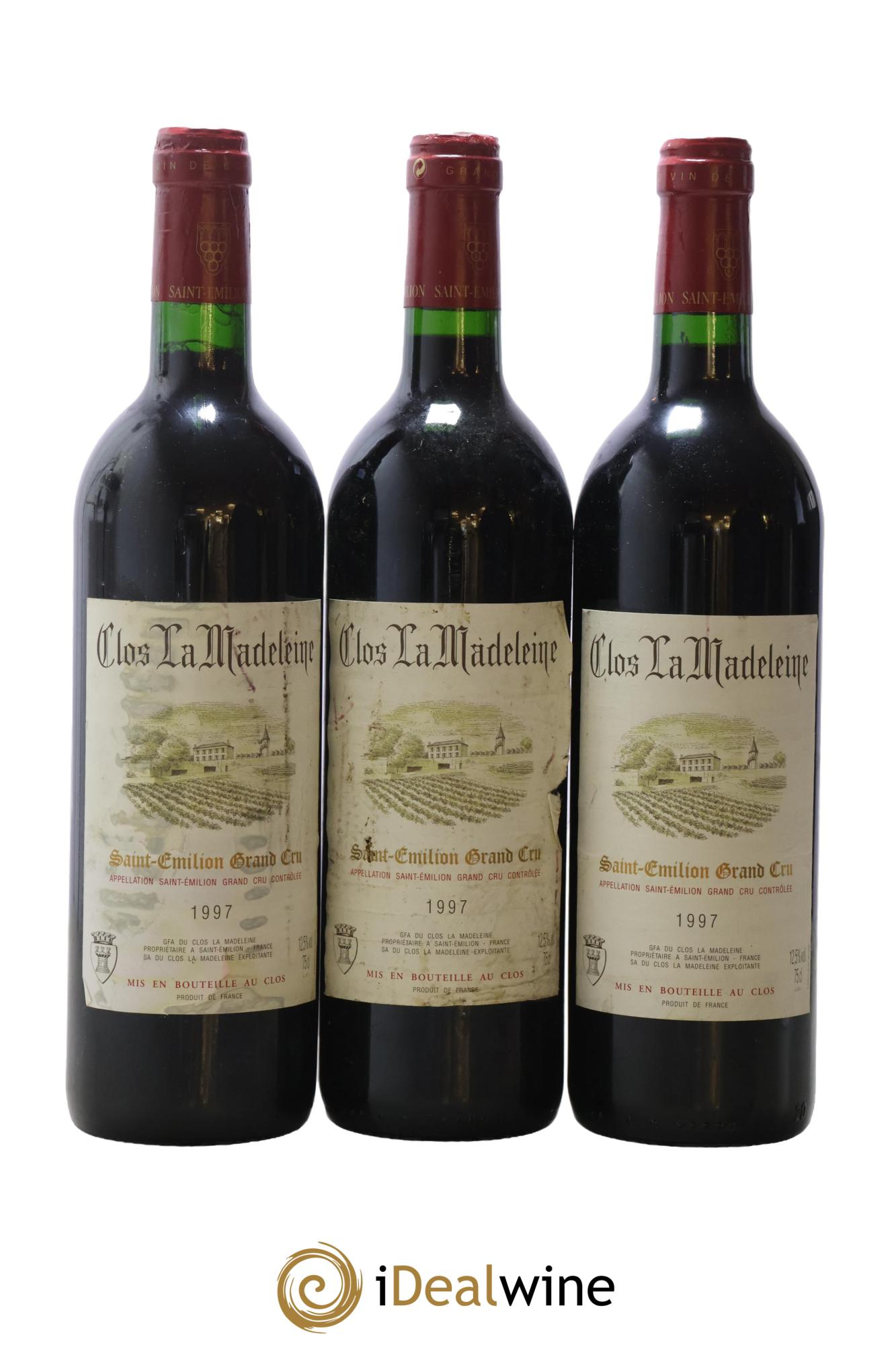 Clos la Madeleine Grand Cru Classé 1997 - Posten von 3 Flaschen - 0