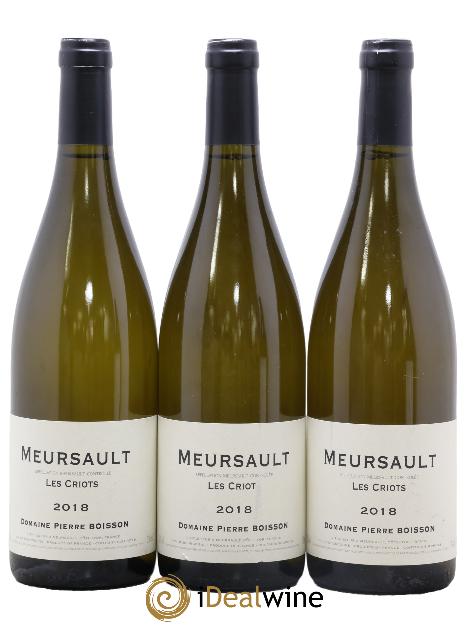 Meursault Les Criots Pierre Boisson (Domaine) 2018 - Lot of 3 bottles - 0