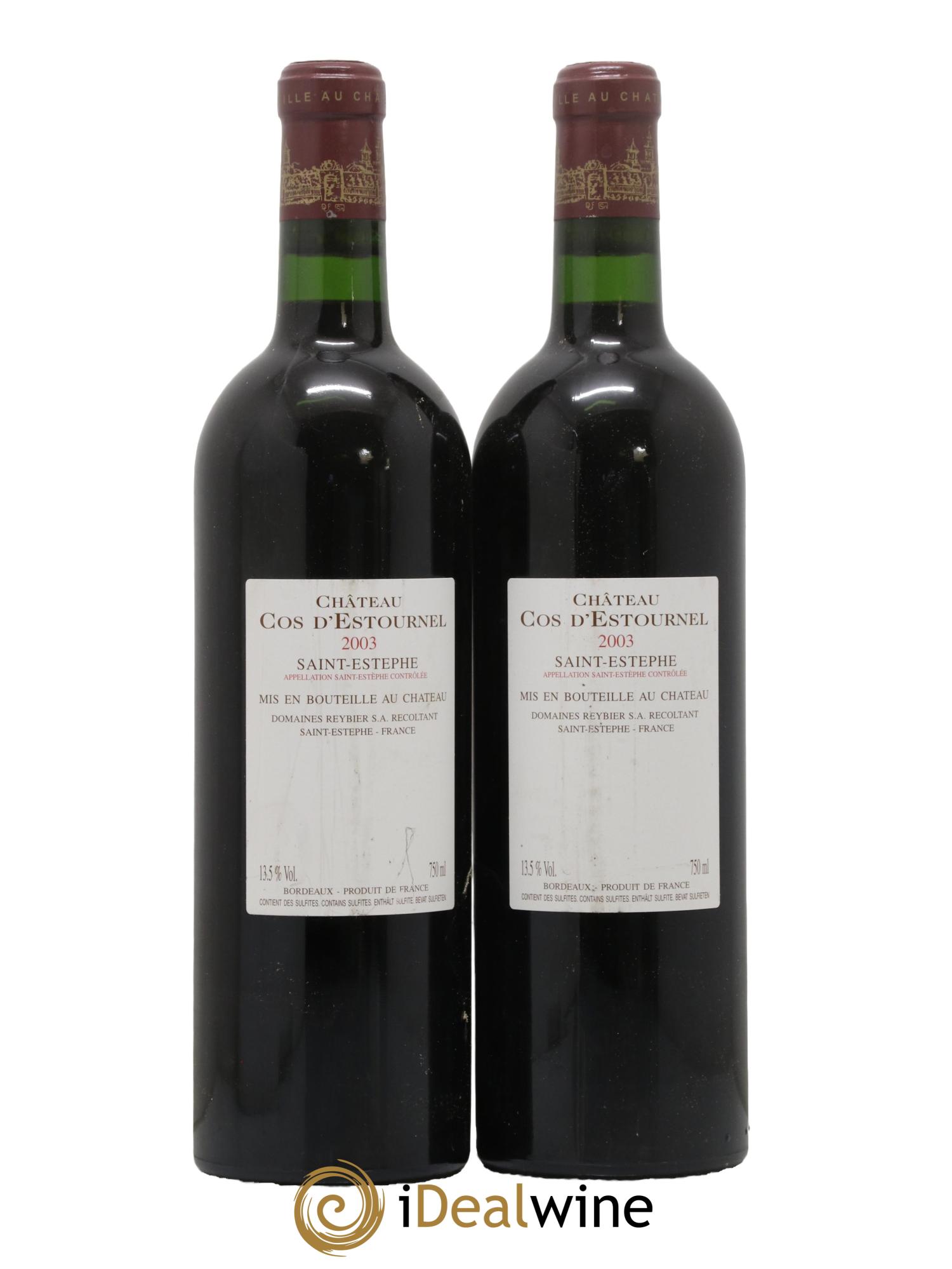 Cos d'Estournel 2ème Grand Cru Classé 2003 - Lot de 2 bouteilles - 1