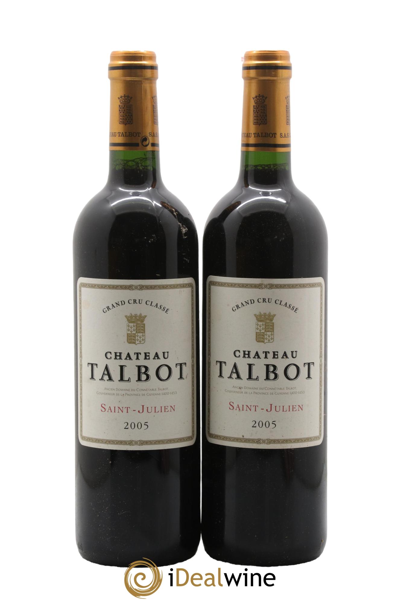 Château Talbot 4ème Grand Cru Classé 2005 - Lot de 2 bouteilles - 0