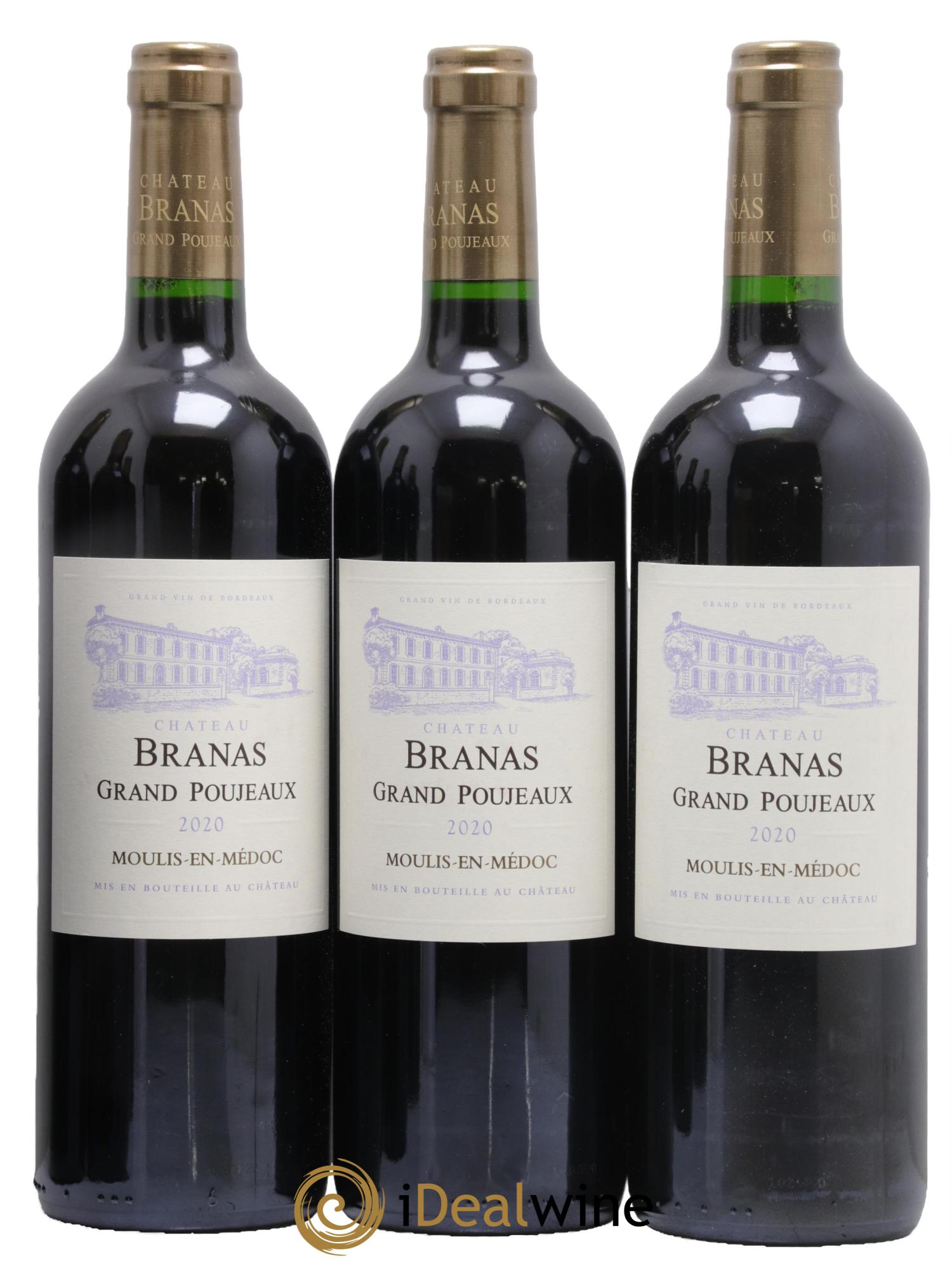 Château Branas Grand Poujeaux Cru Bourgeois 2020 - Lot de 6 bouteilles - 1