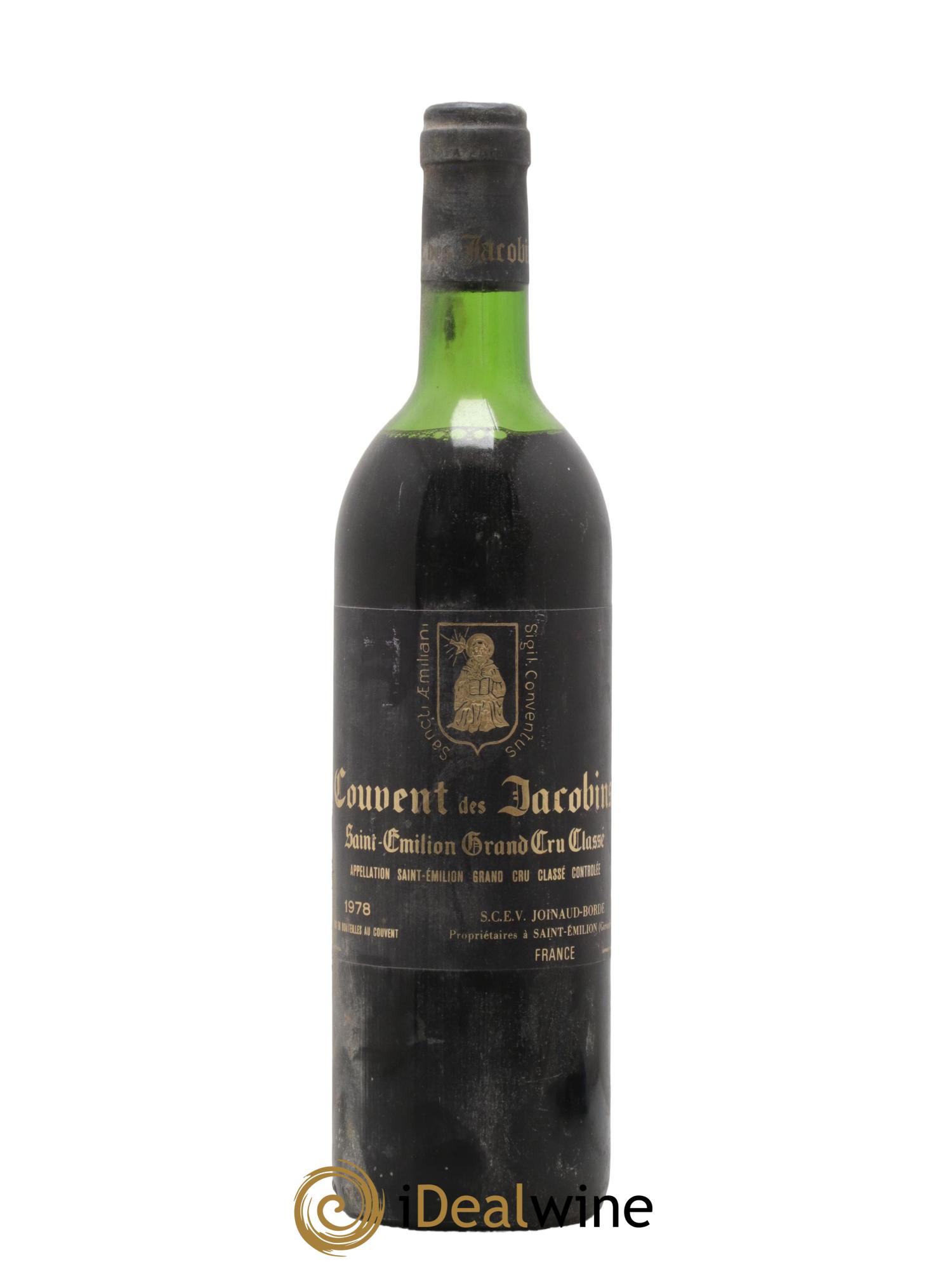 Château Couvent des Jacobins Grand Cru Classé 1978 - Lot de 1 bouteille - 0