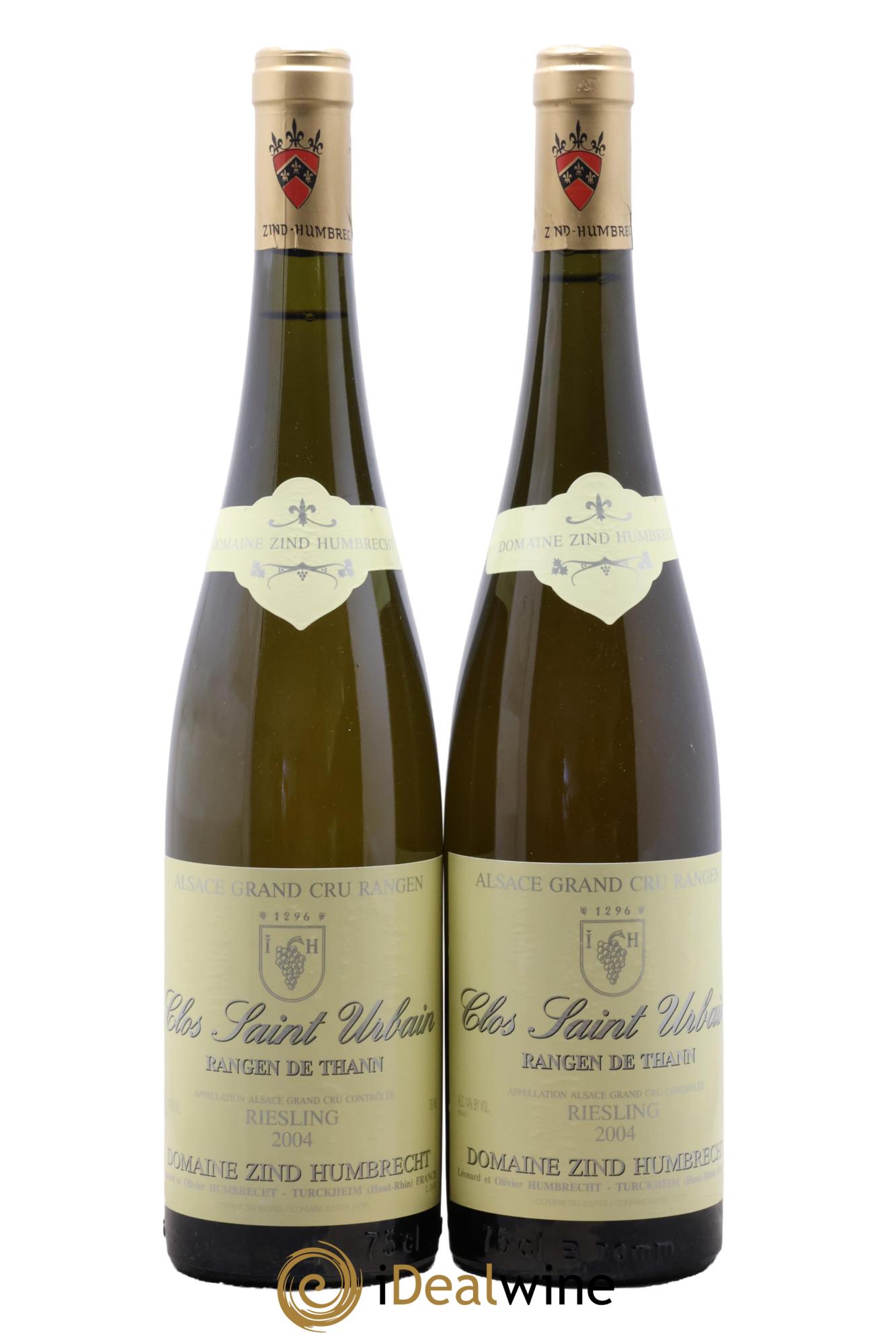 Alsace Riesling Grand Cru Rangen de Thann Clos Saint Urbain Zind-Humbrecht (Domaine) 2004 - Posten von 2 Flaschen - 0