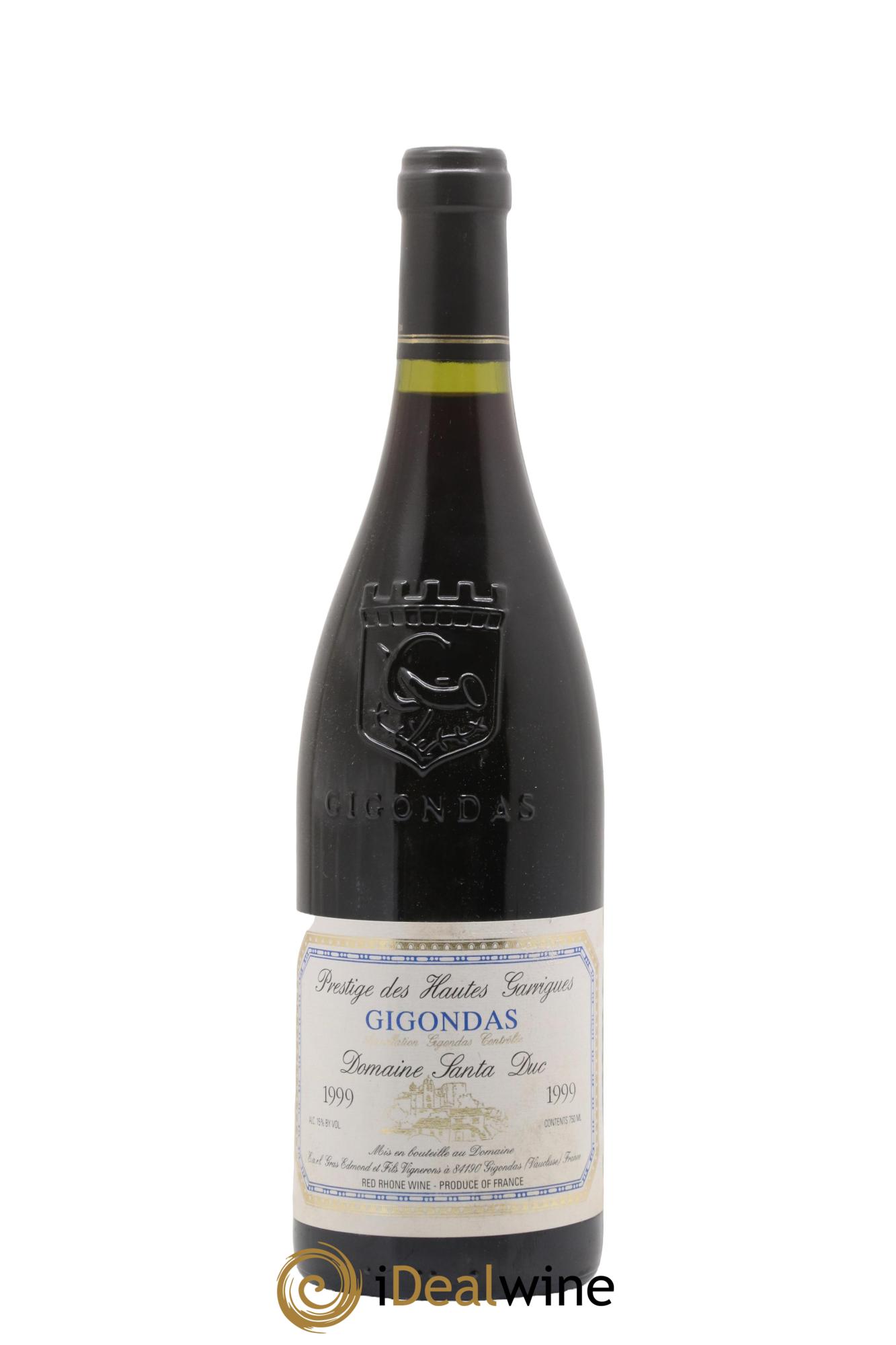 Gigondas Santa Duc (Domaine) Hautes Garrigues Famille Gras 1999 - Lot of 1 bottle - 0