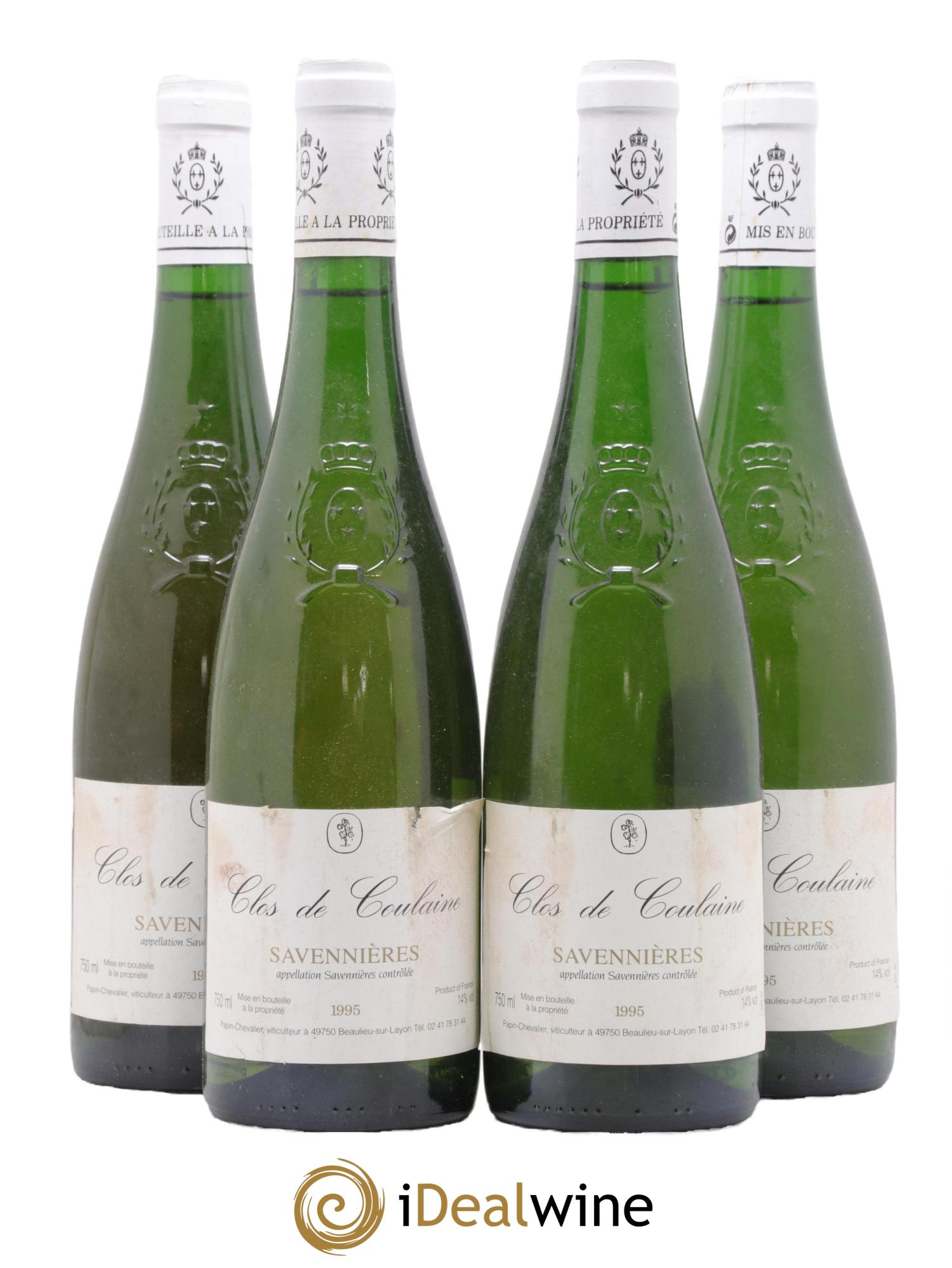 Savennières Clos de Coulaine Papin-Chevalier 1995 - Lot de 4 bouteilles - 0