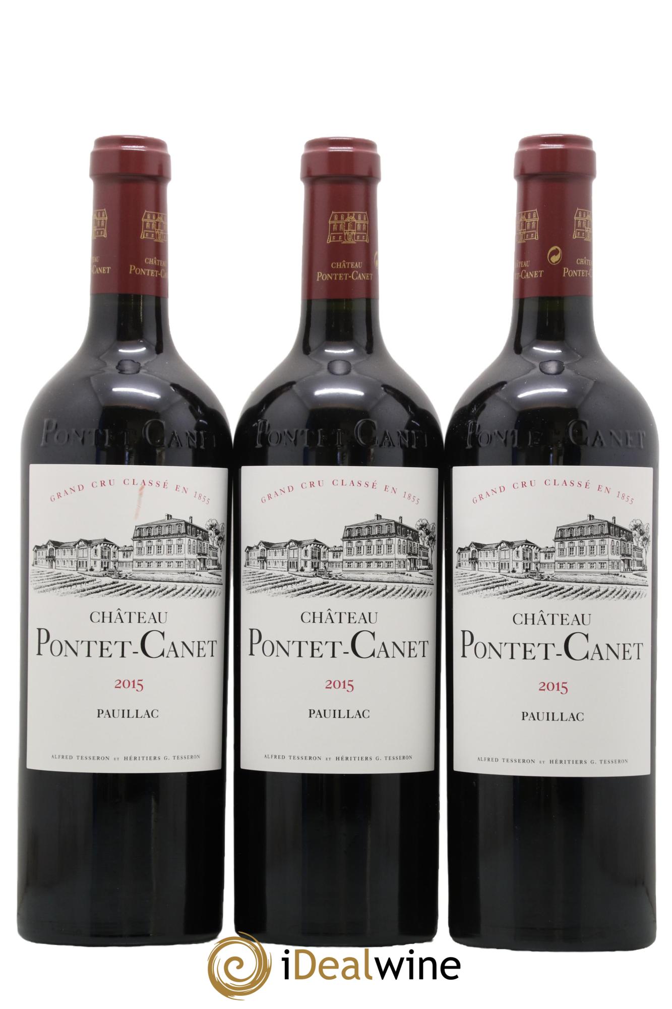 Château Pontet Canet 5ème Grand Cru Classé 2015 - Lot de 3 bouteilles - 0