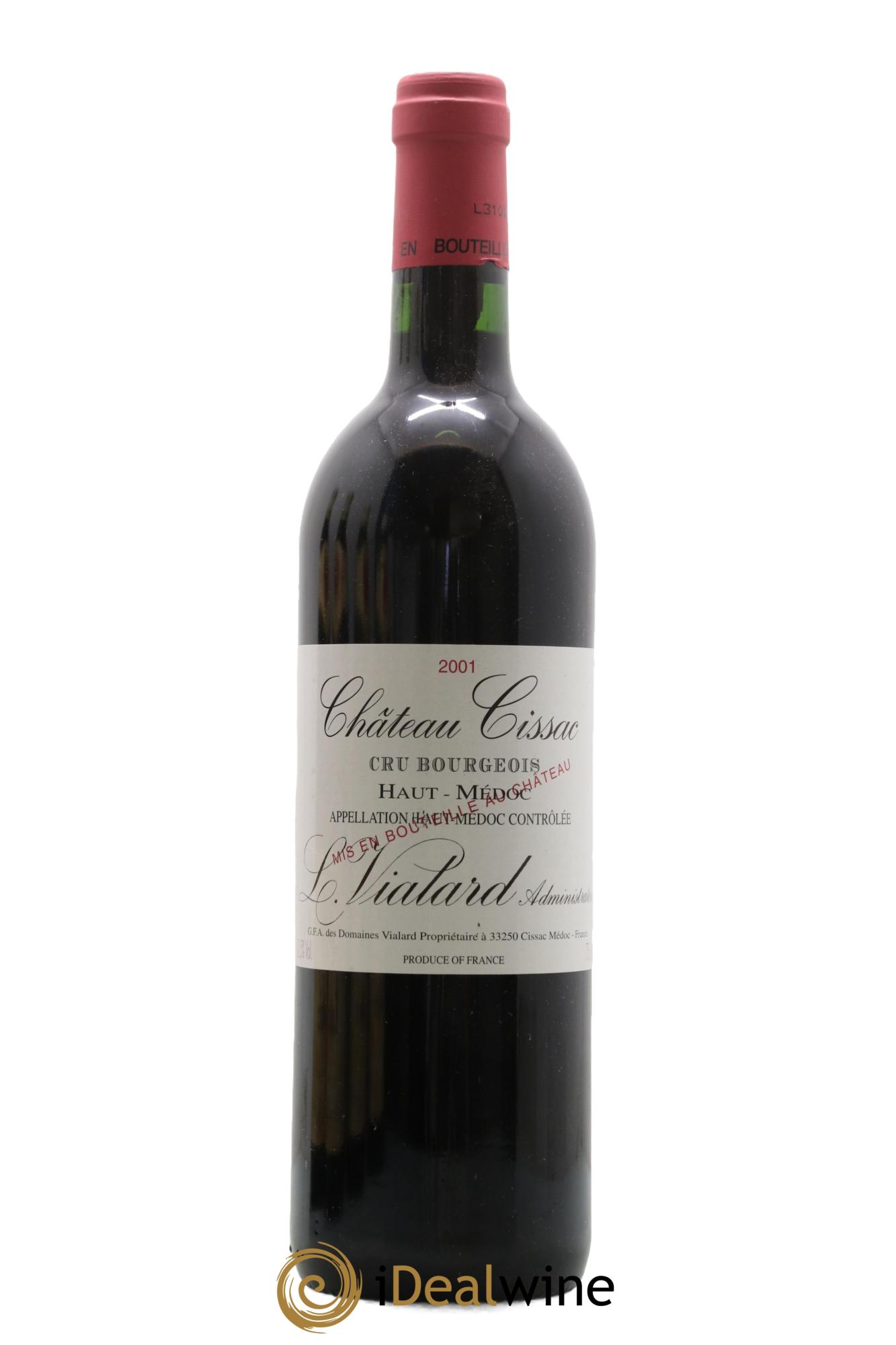 Château Cissac Cru Bourgeois 2001 - Lot de 1 bouteille - 0