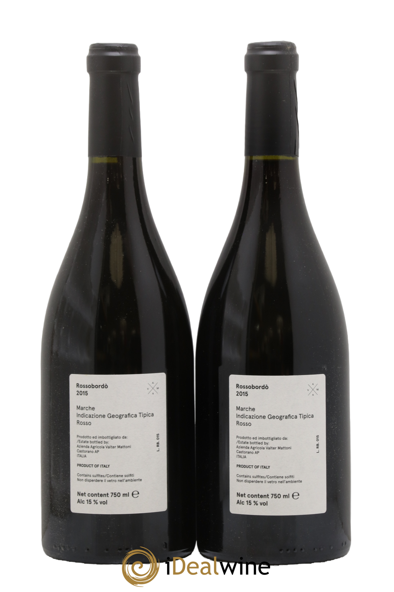 Italie IGT Marche - Rossobordo - Valter Mattoni 2015 - Lot of 2 bottles - 1