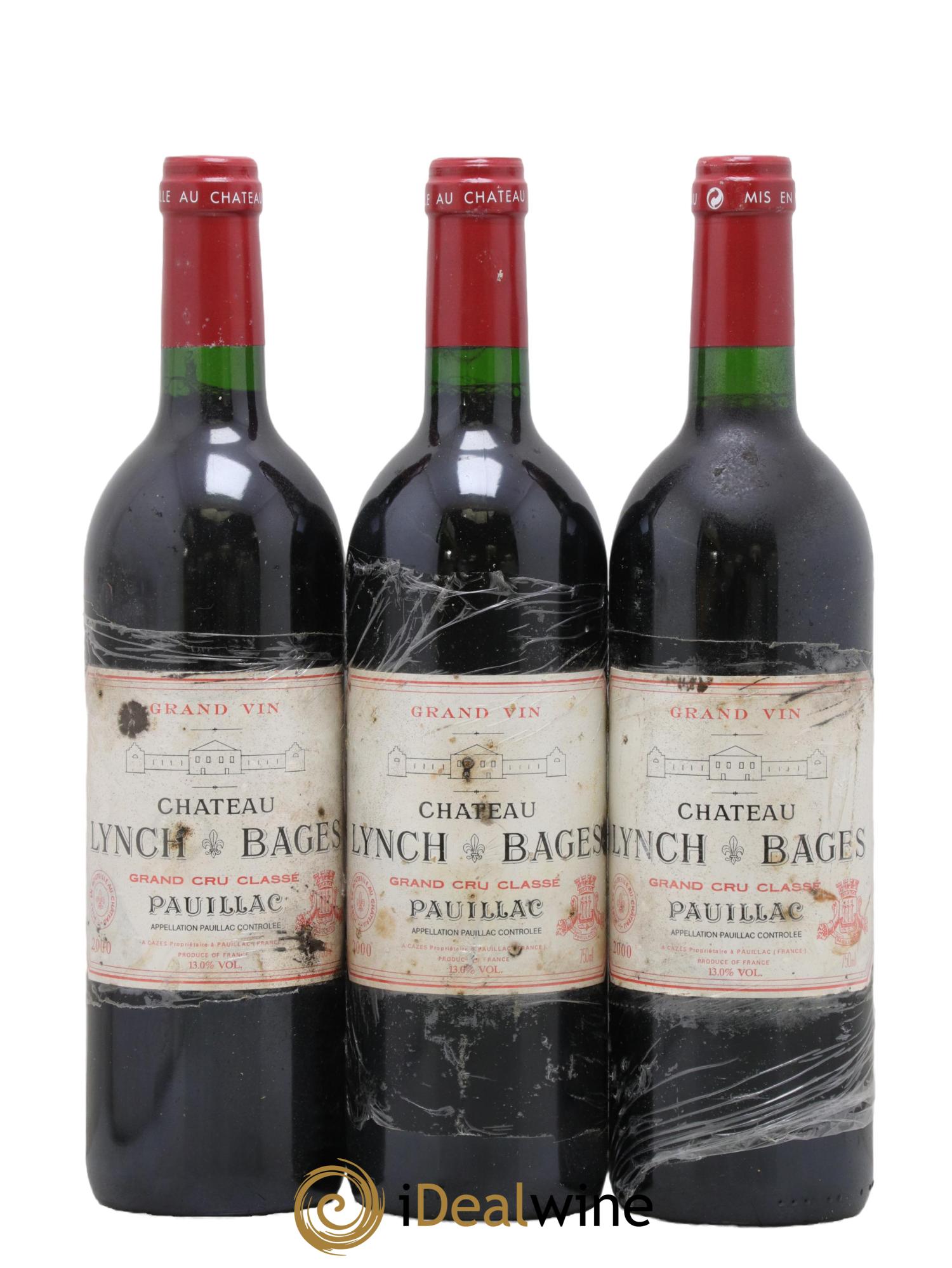 Château Lynch Bages 5ème Grand Cru Classé 2000 - Lot of 3 bottles - 0