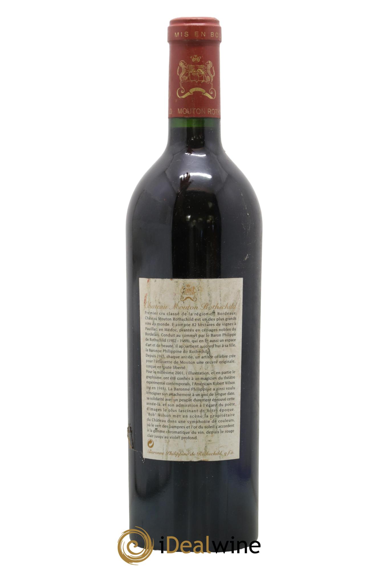 Château Mouton Rothschild 1er Grand Cru Classé 2001 - Lot de 1 bouteille - 1
