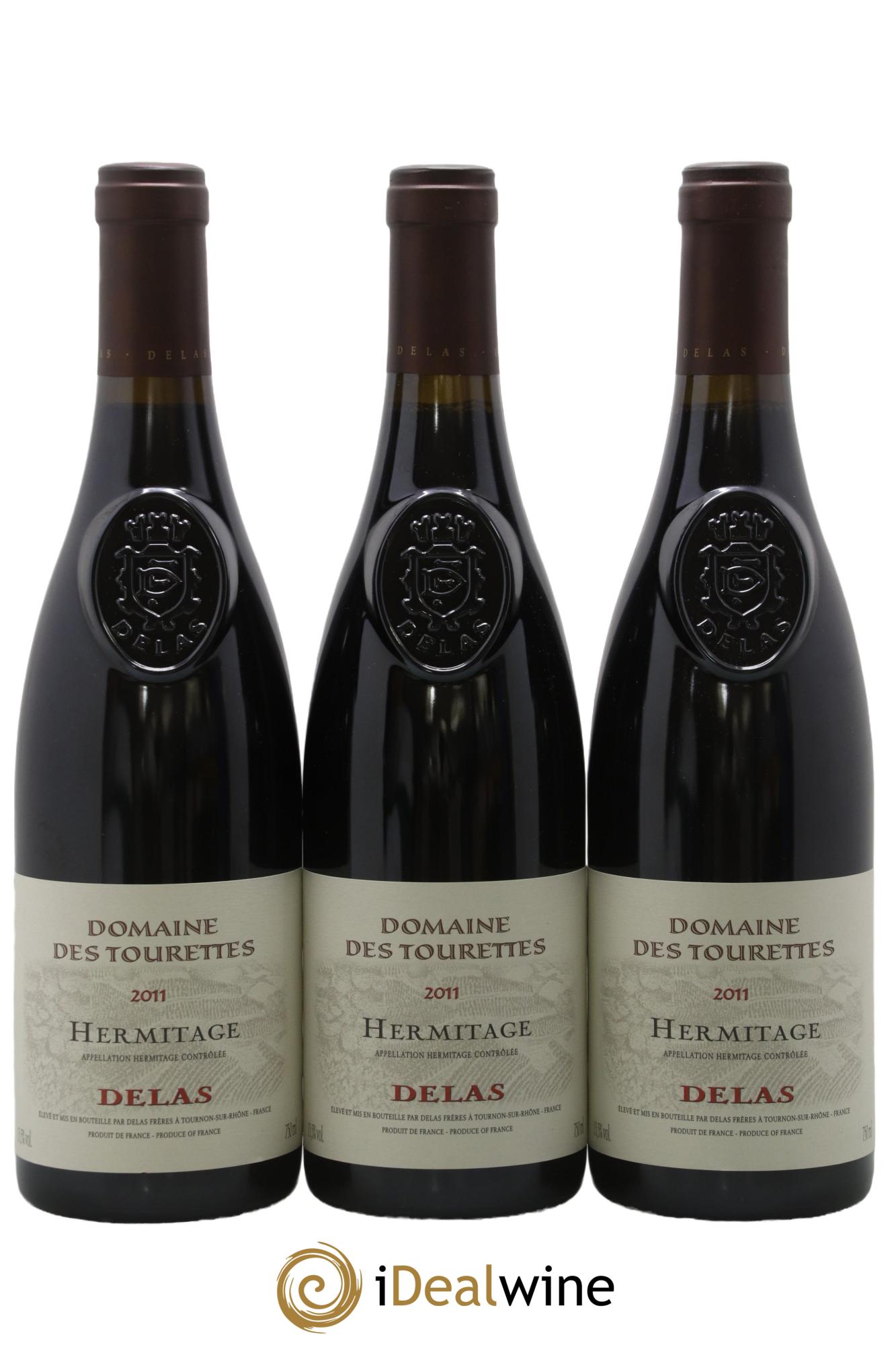 Hermitage Domaine des Tourettes Delas Frères 2011 - Lot of 3 bottles - 0