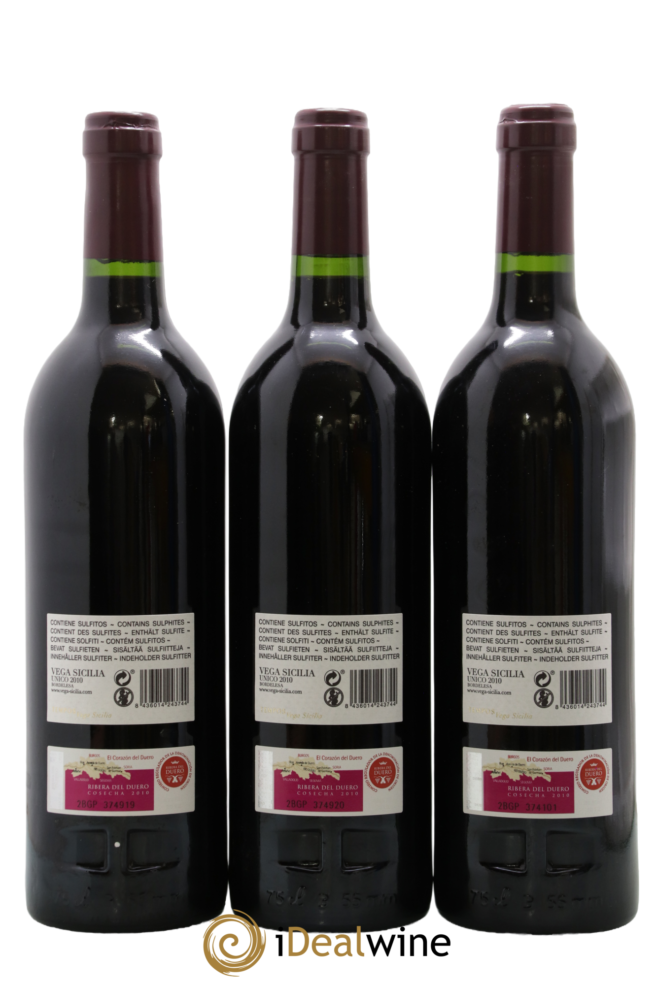 Ribera Del Duero DO Vega Sicilia Unico Famille Alvarez 2010 - Lot of 3 bottles - 1