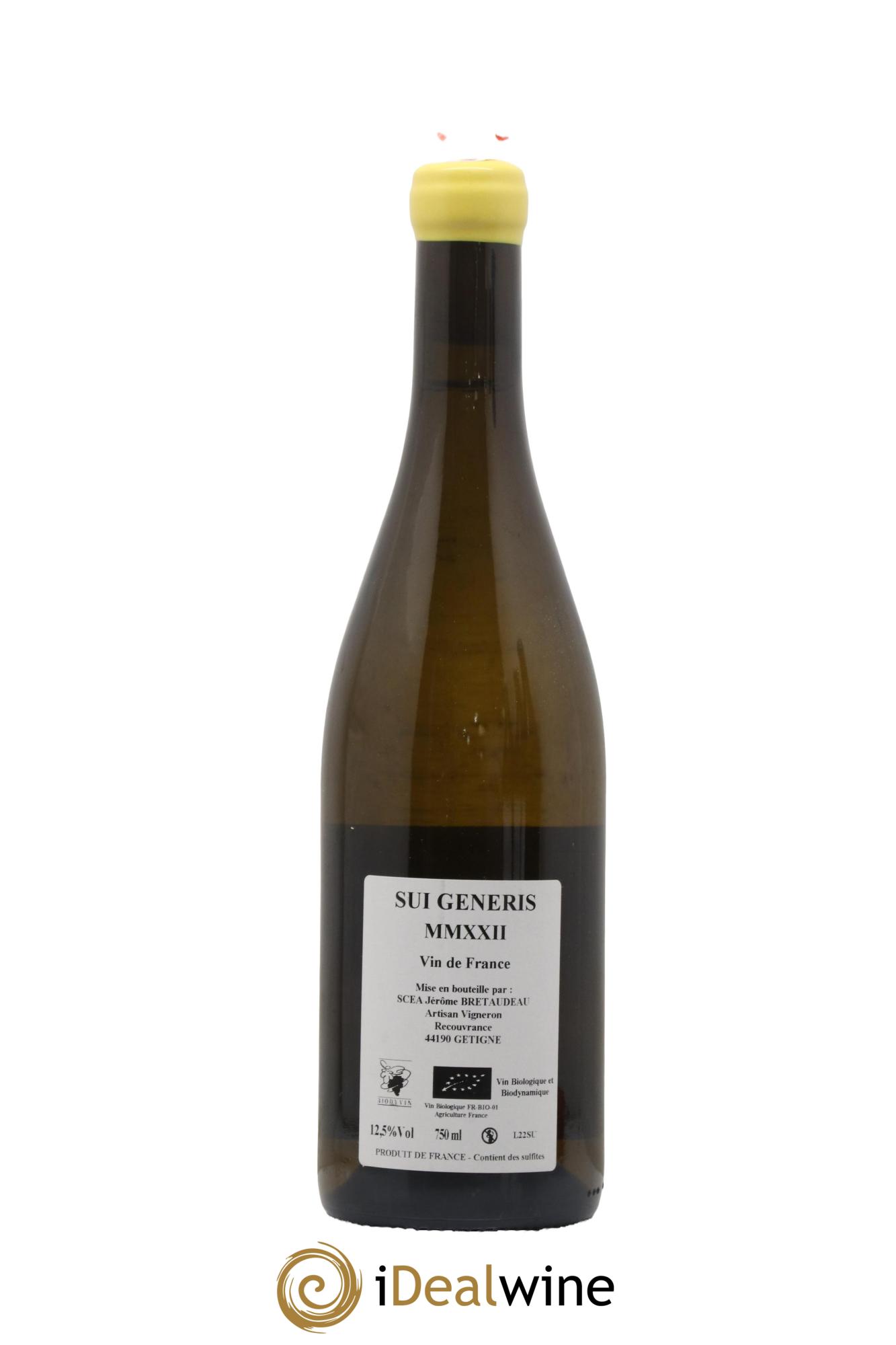 Vin de France Sui Generis Jérôme Bretaudeau 2022 - Lot de 1 bouteille - 1