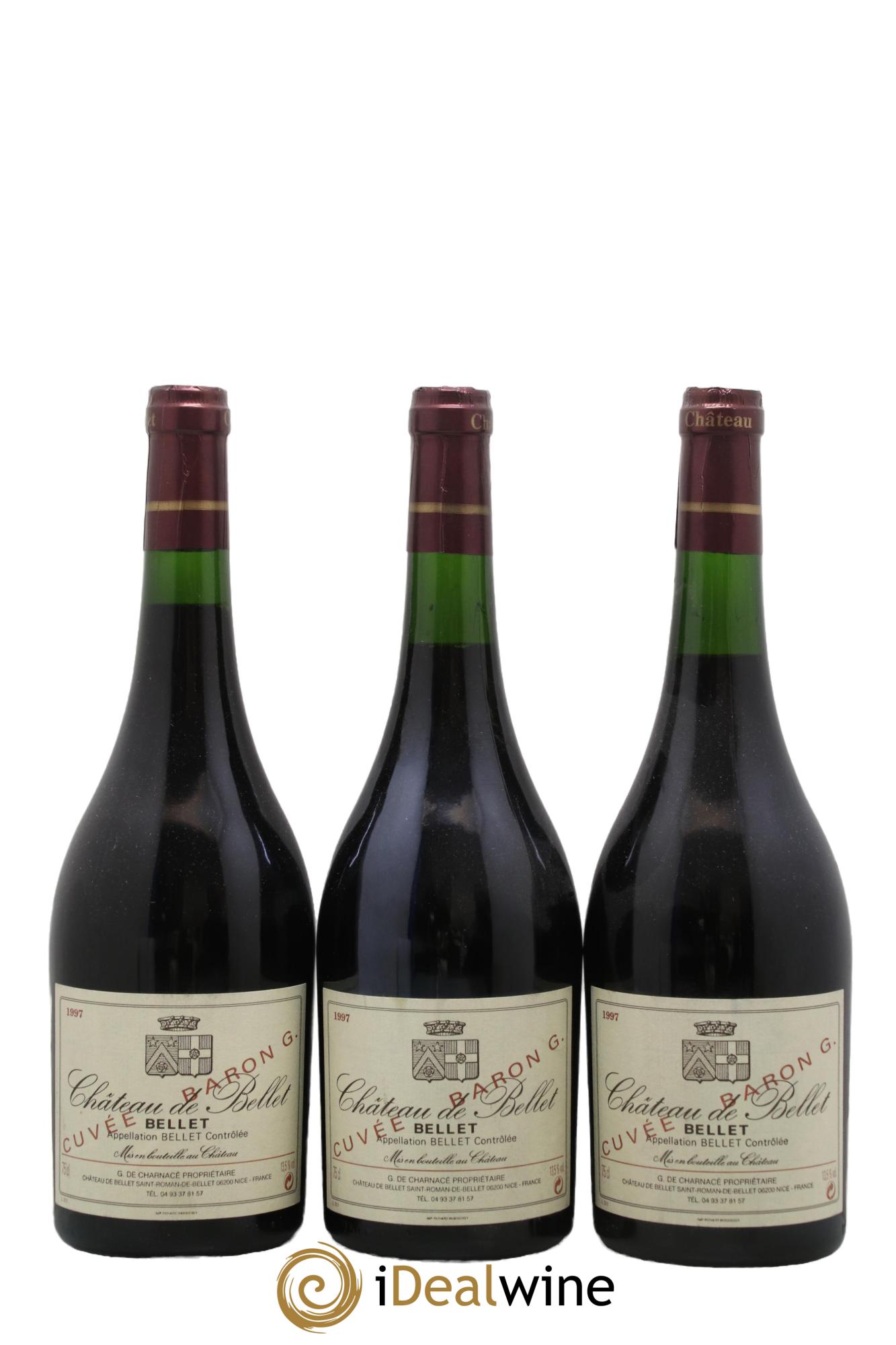 Bellet Château de Bellet Baron G 1997 - Lot de 3 bouteilles - 0