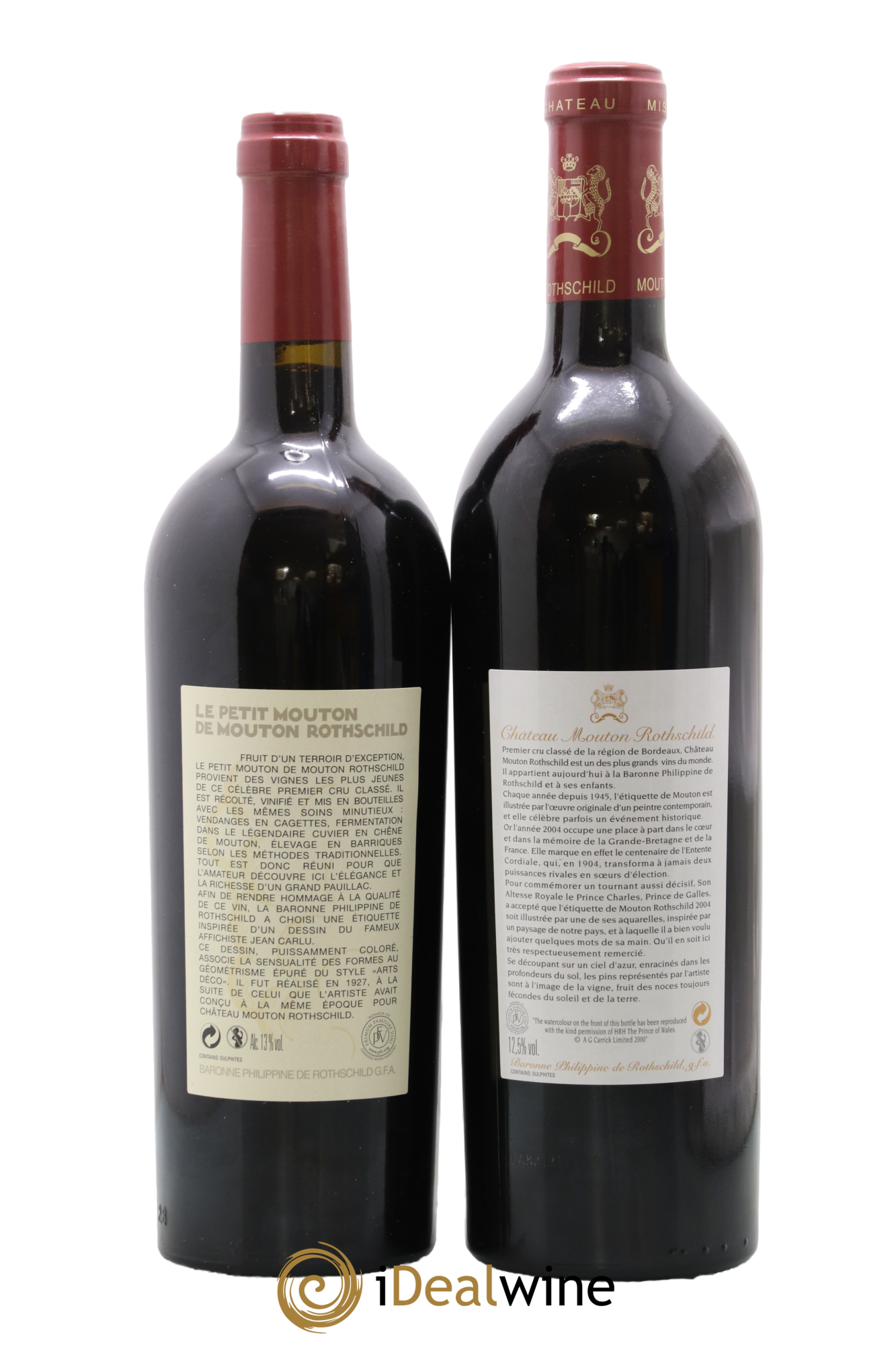 Coffret Mouton Rothschild-Petit Mouton Rothschild 2004 - Lot of 2 bottles - 1