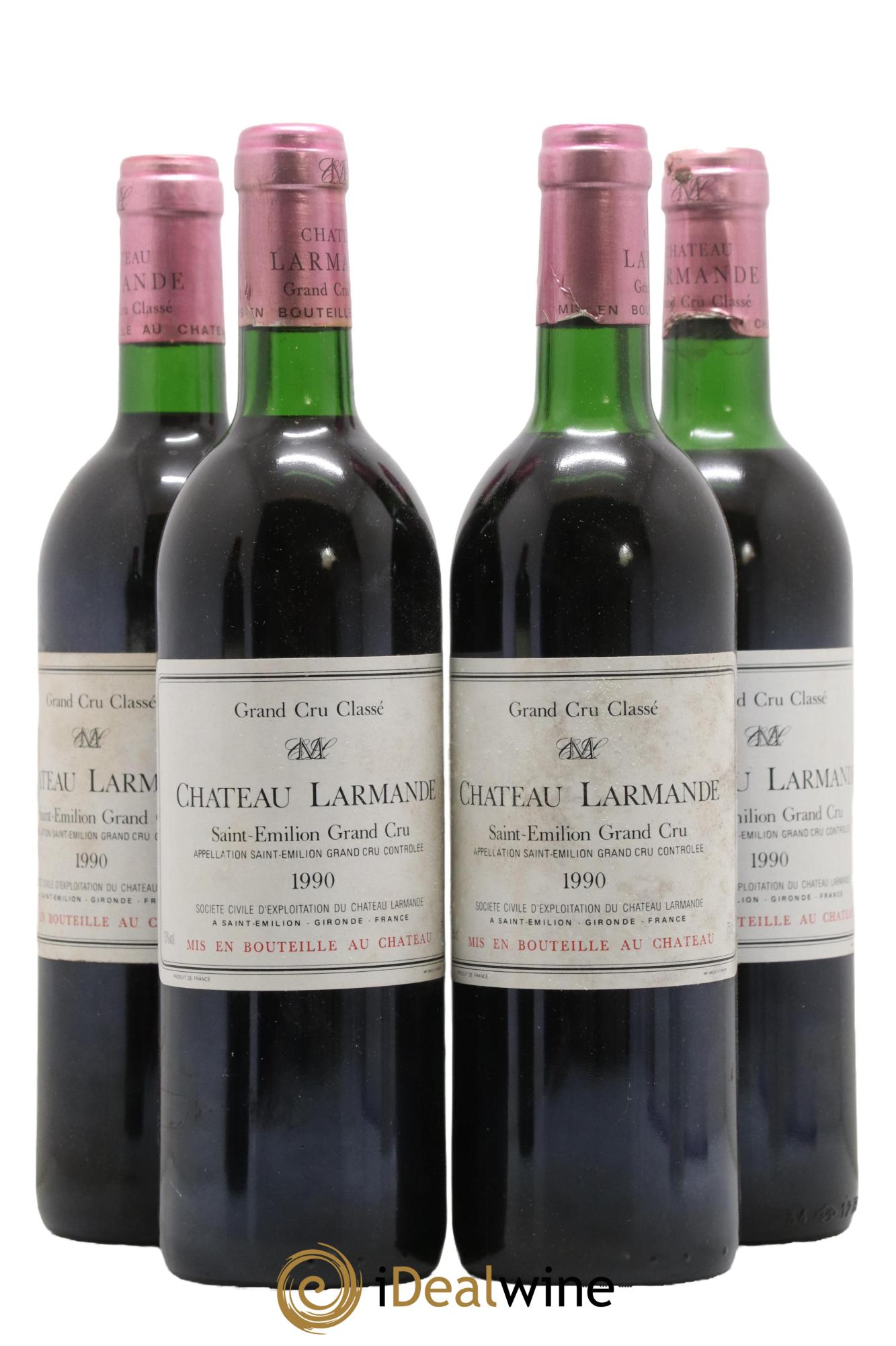 Château Larmande Grand Cru Classé 1990 - Lot de 4 bouteilles - 0