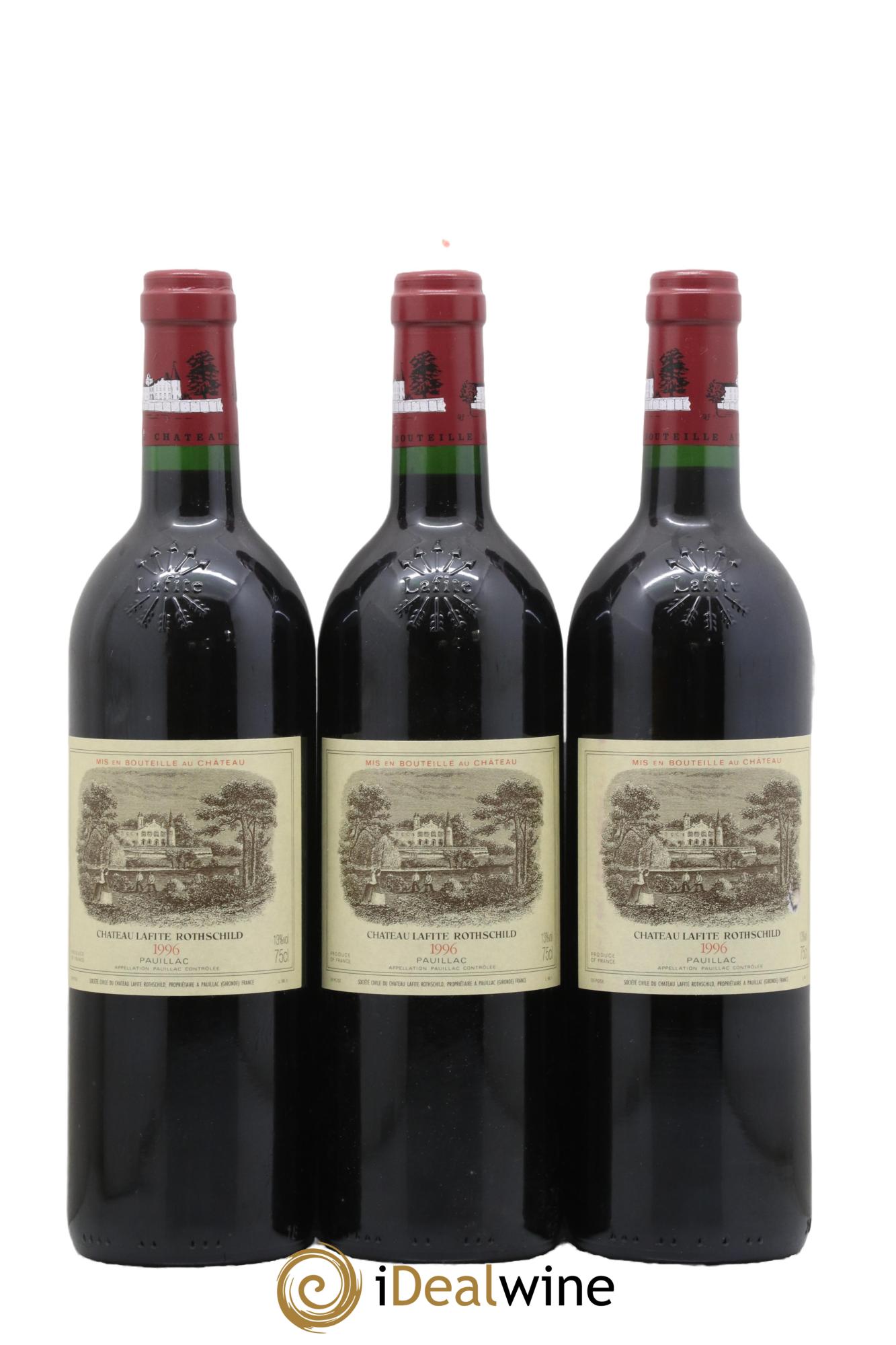 Château Lafite Rothschild 1er Grand Cru Classé 1996 - Lot of 3 bottles - 0