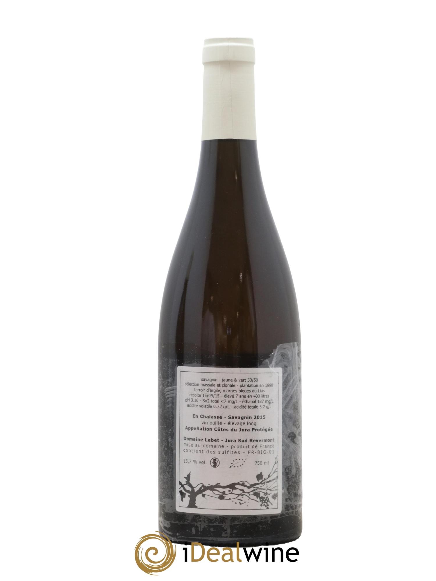 Côtes du Jura Savagnin En Chalasse élevage long Labet 2015 - Lot de 1 bouteille - 1