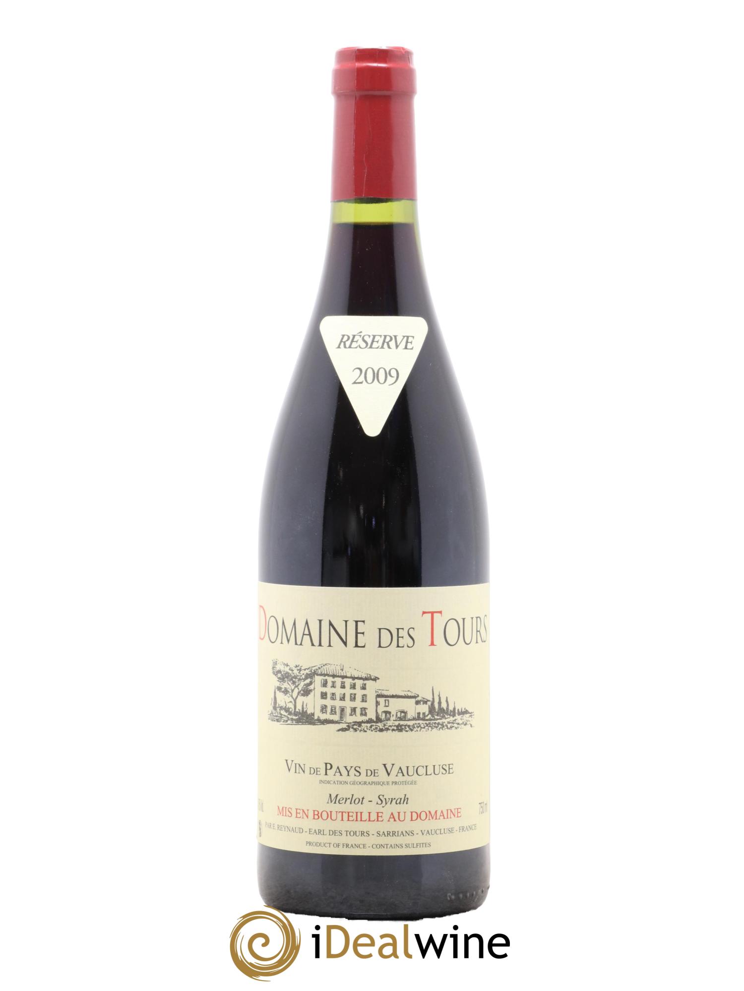 Vaucluse Domaine des Tours Merlot-Syrah Emmanuel Reynaud 2009 - Lot de 1 bouteille - 0