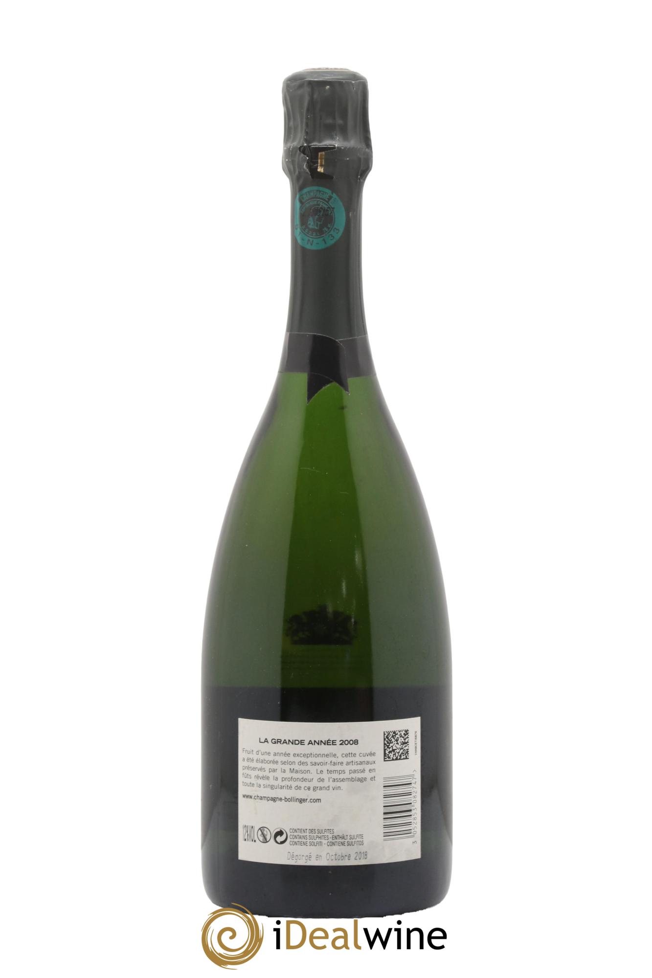 Grande Année Brut Bollinger 2008 - Lot de 1 bouteille - 1