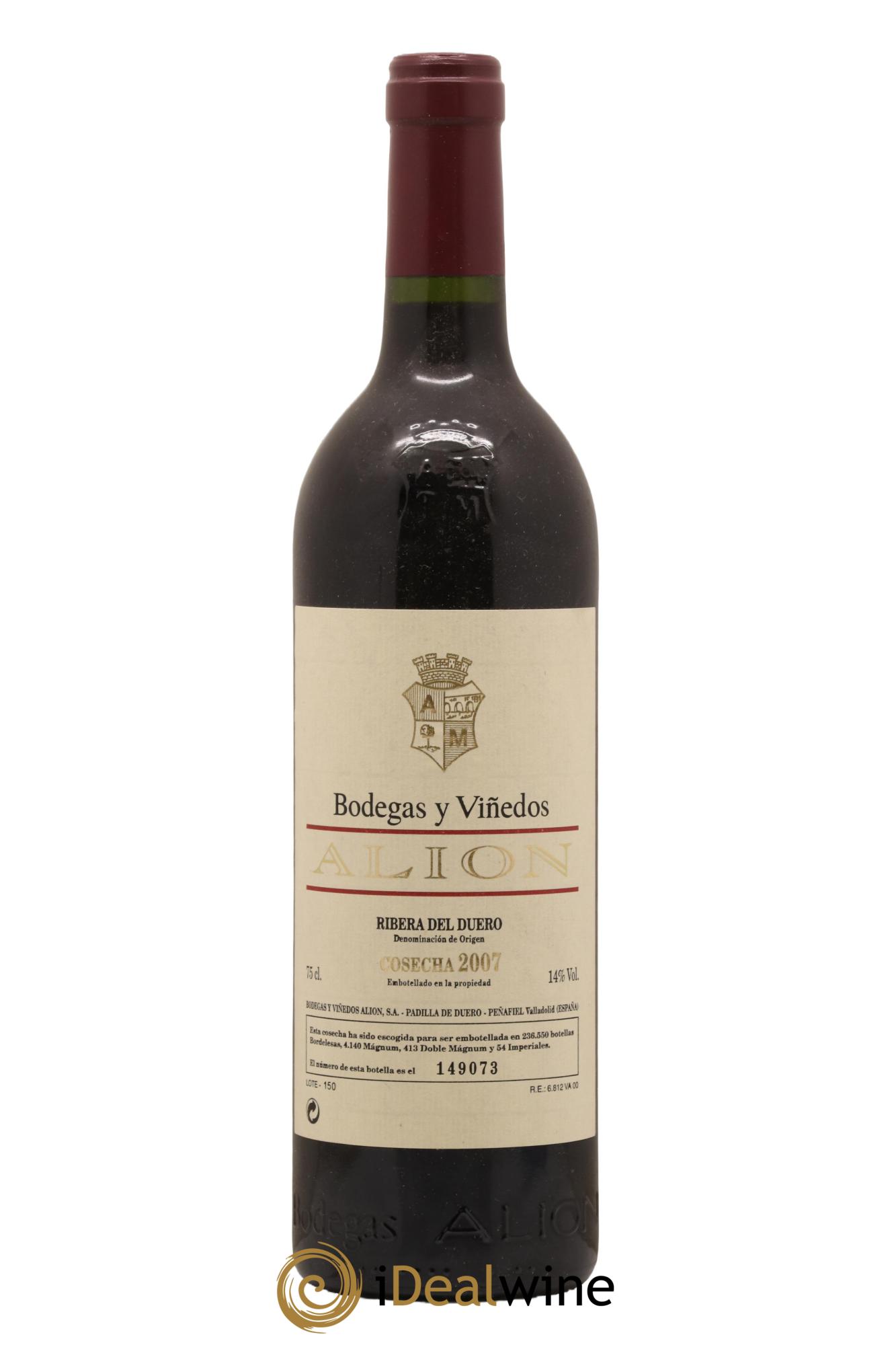 Ribera Del Duero DO Vega Sicilia Alion Famille Alvarez 2007 - Lot de 1 bouteille - 0