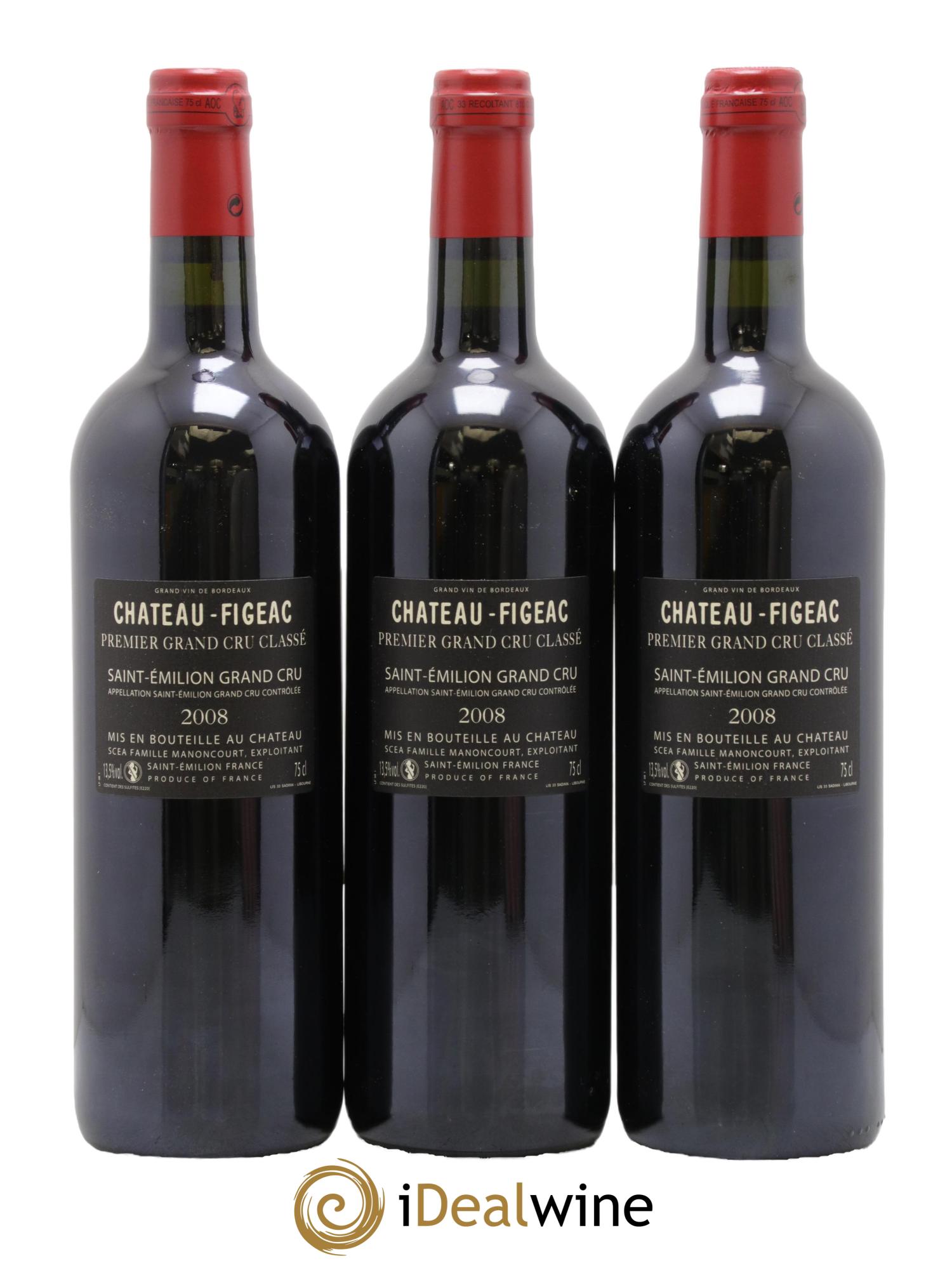 Château Figeac 1er Grand Cru Classé A 2008 - Lot of 12 bottles - 2