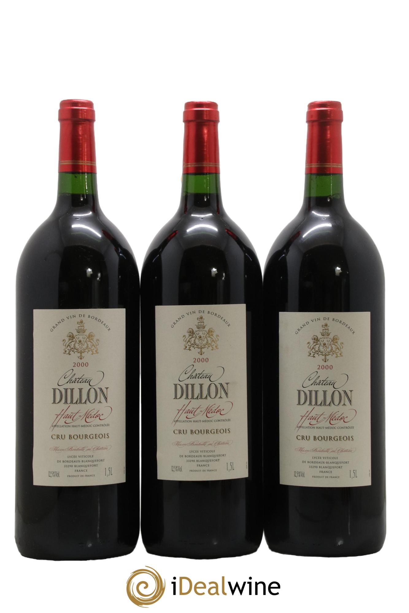 Château Dillon Cru Bourgeois 2000 - Posten von 3 Magnum - 0