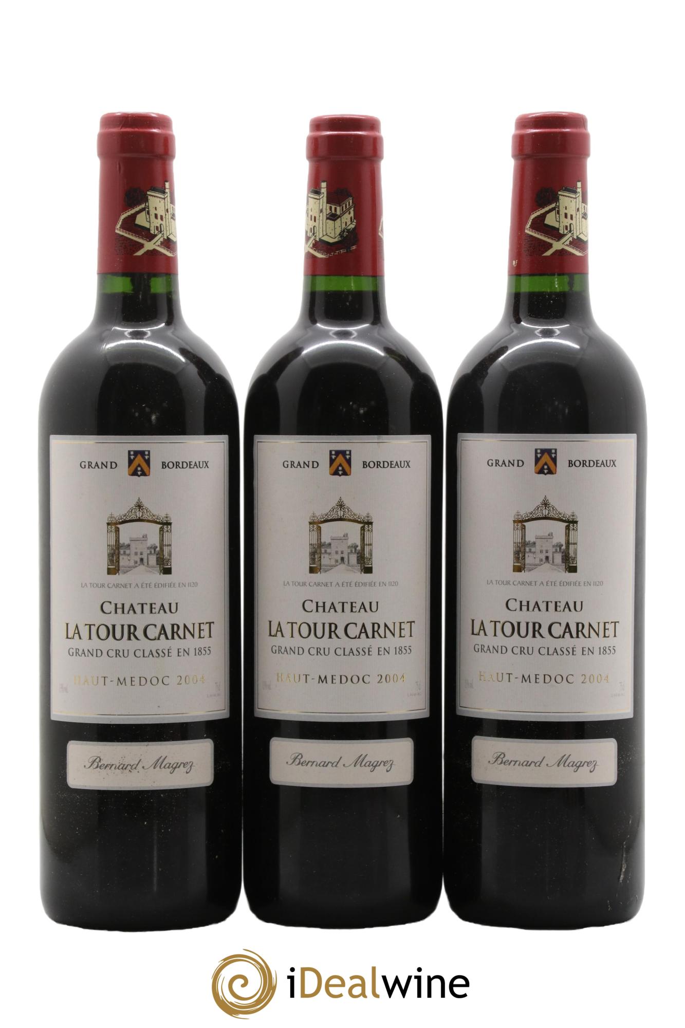 Château la Tour Carnet 4ème Grand Cru Classé 2004 - Lot of 6 bottles - 1