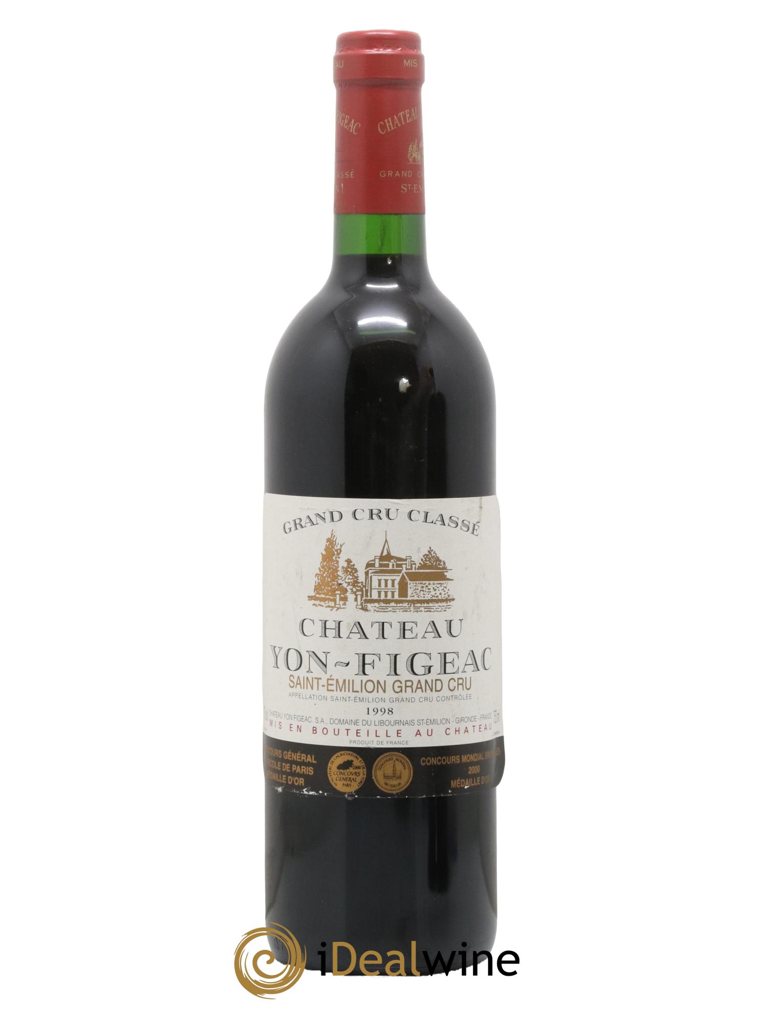 Château Yon Figeac Grand Cru Classé 1998 - Lot de 1 bouteille - 0