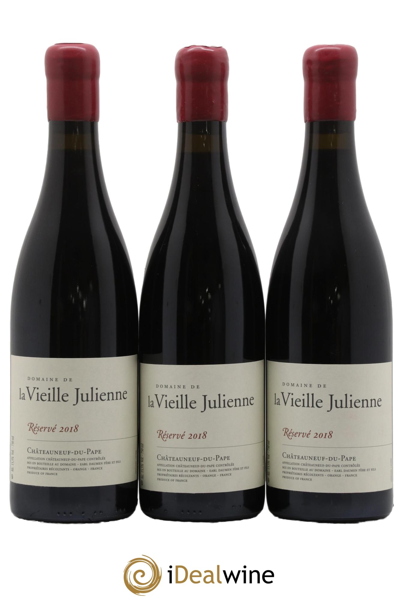 Châteauneuf-du-Pape Vieille Julienne (Domaine de la) Réservé Jean-Paul Daumen  2018 - Lot de 6 bouteilles - 1