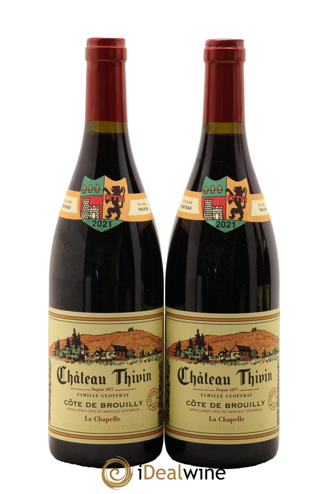 Côte de Brouilly Cuvée La Chapelle Château Thivin 2021 - Lot of 2 bottles - 0