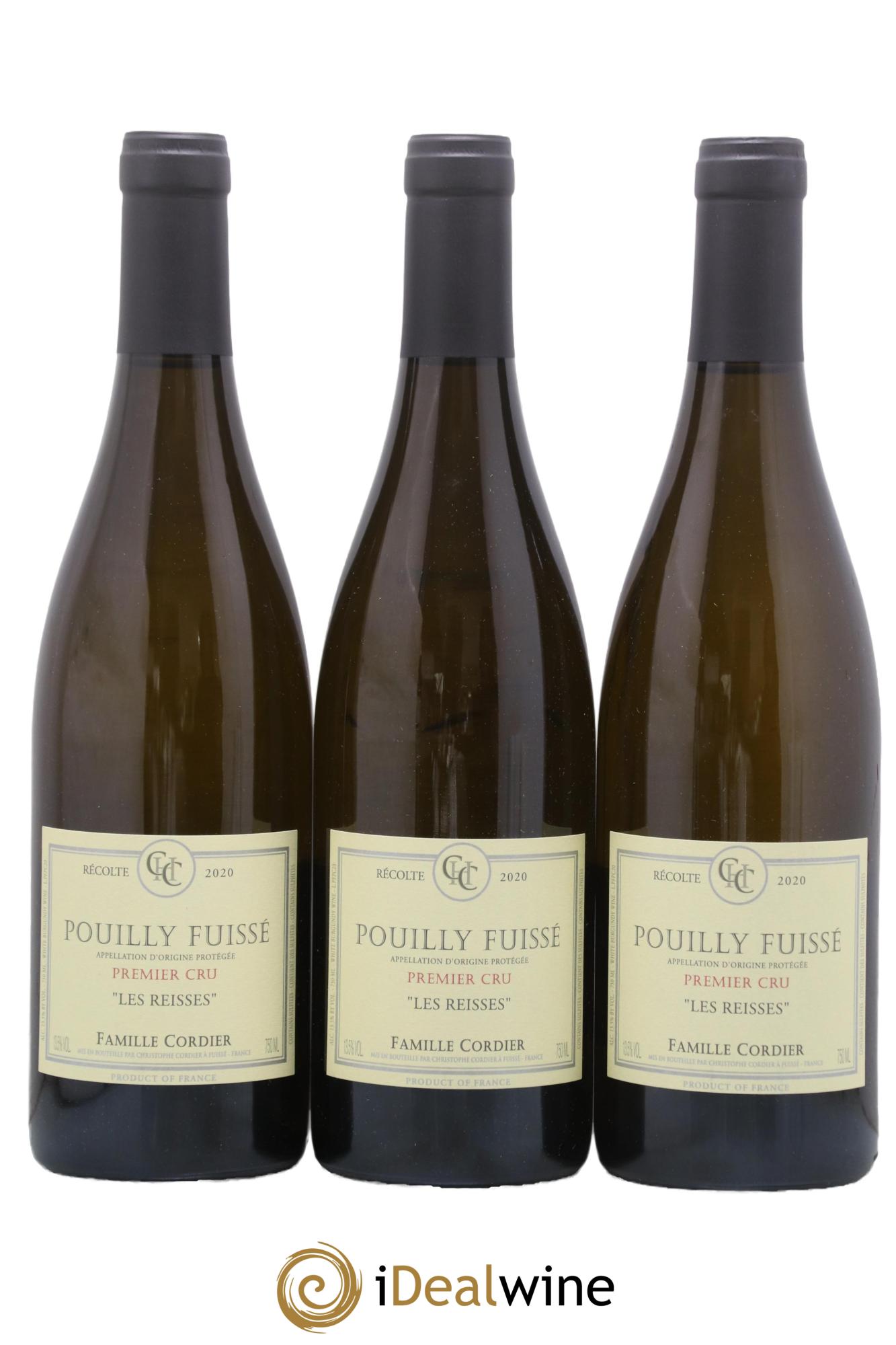 Pouilly-Fuissé 1er Cru Les Reisses Cordier Père et Fils 2020 - Lot de 3 bouteilles - 0