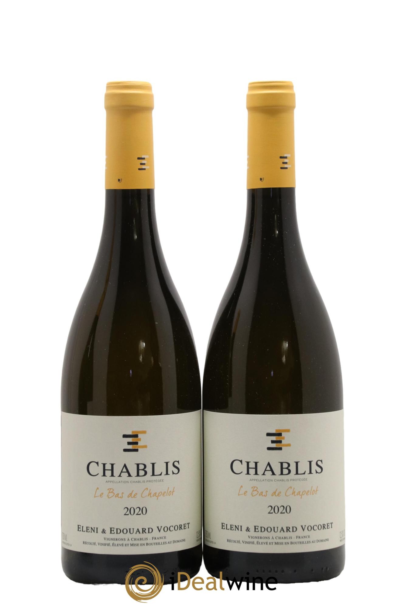 Chablis Le Bas de Chapelot Vocoret & Fils 2020 - Lot de 2 bouteilles - 0