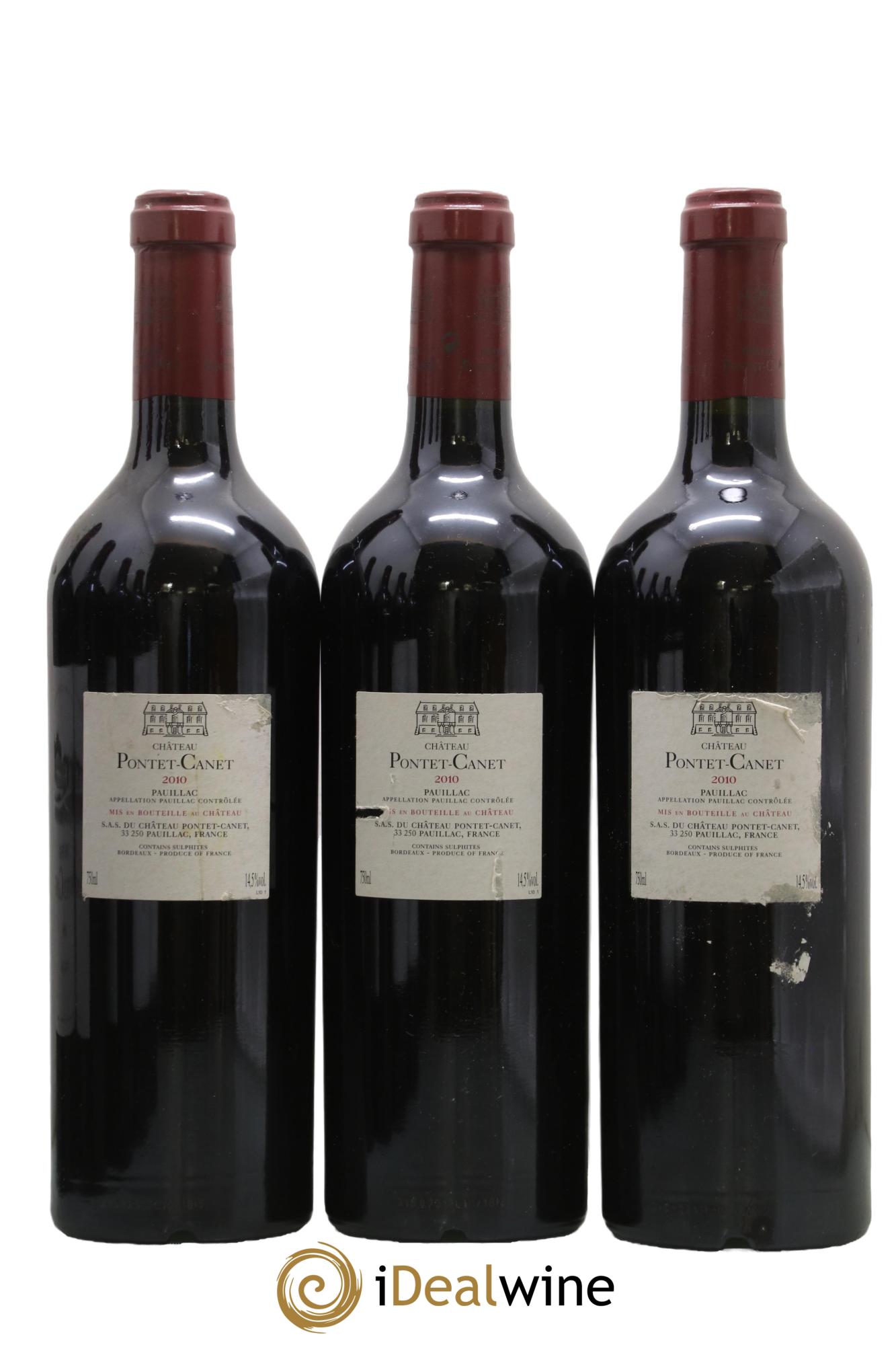 Château Pontet Canet 5ème Grand Cru Classé 2010 - Lot of 3 bottles - 1