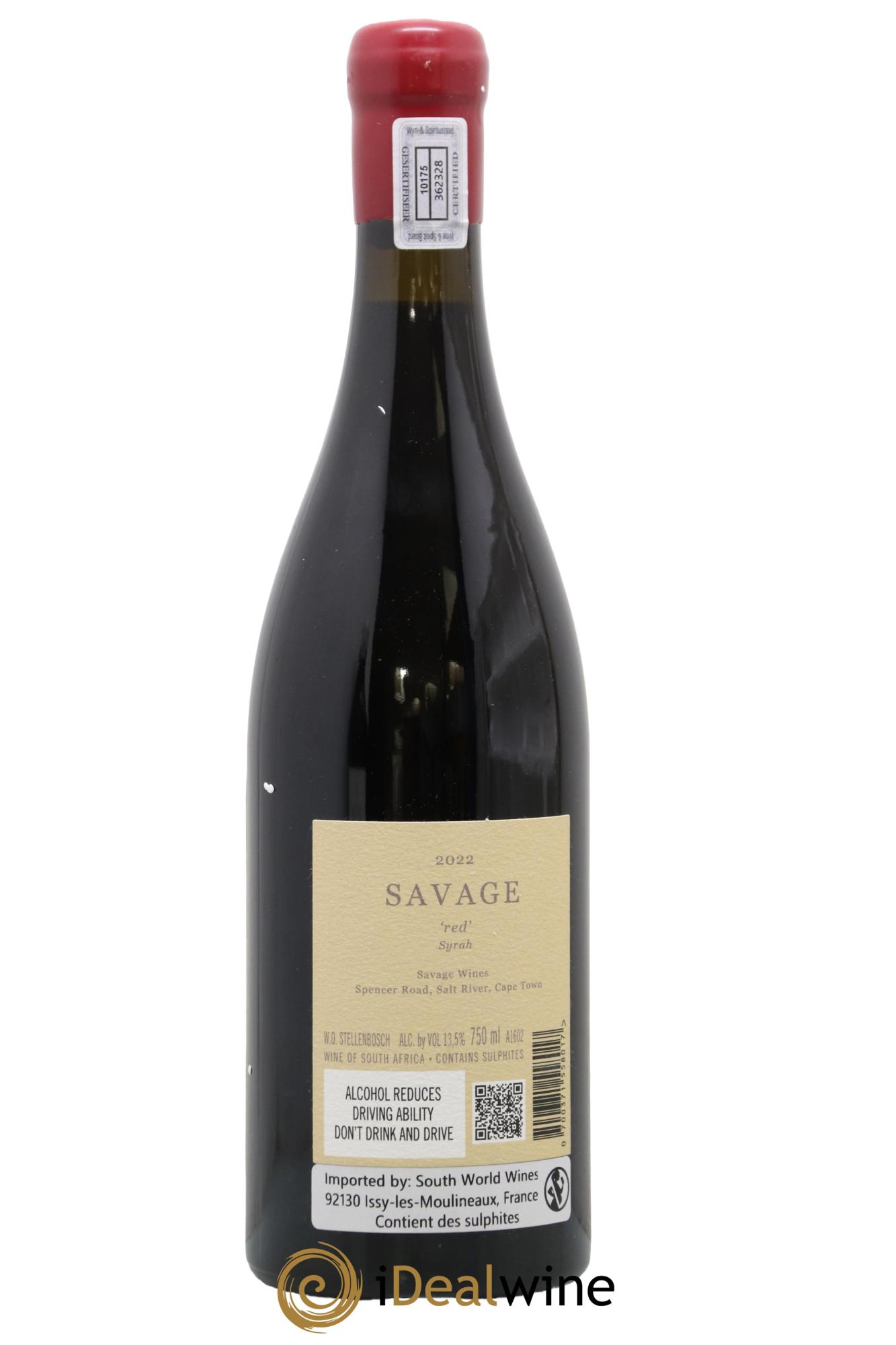 Western Cape Savage Red Syrah 2022 - Lot de 1 bouteille - 1