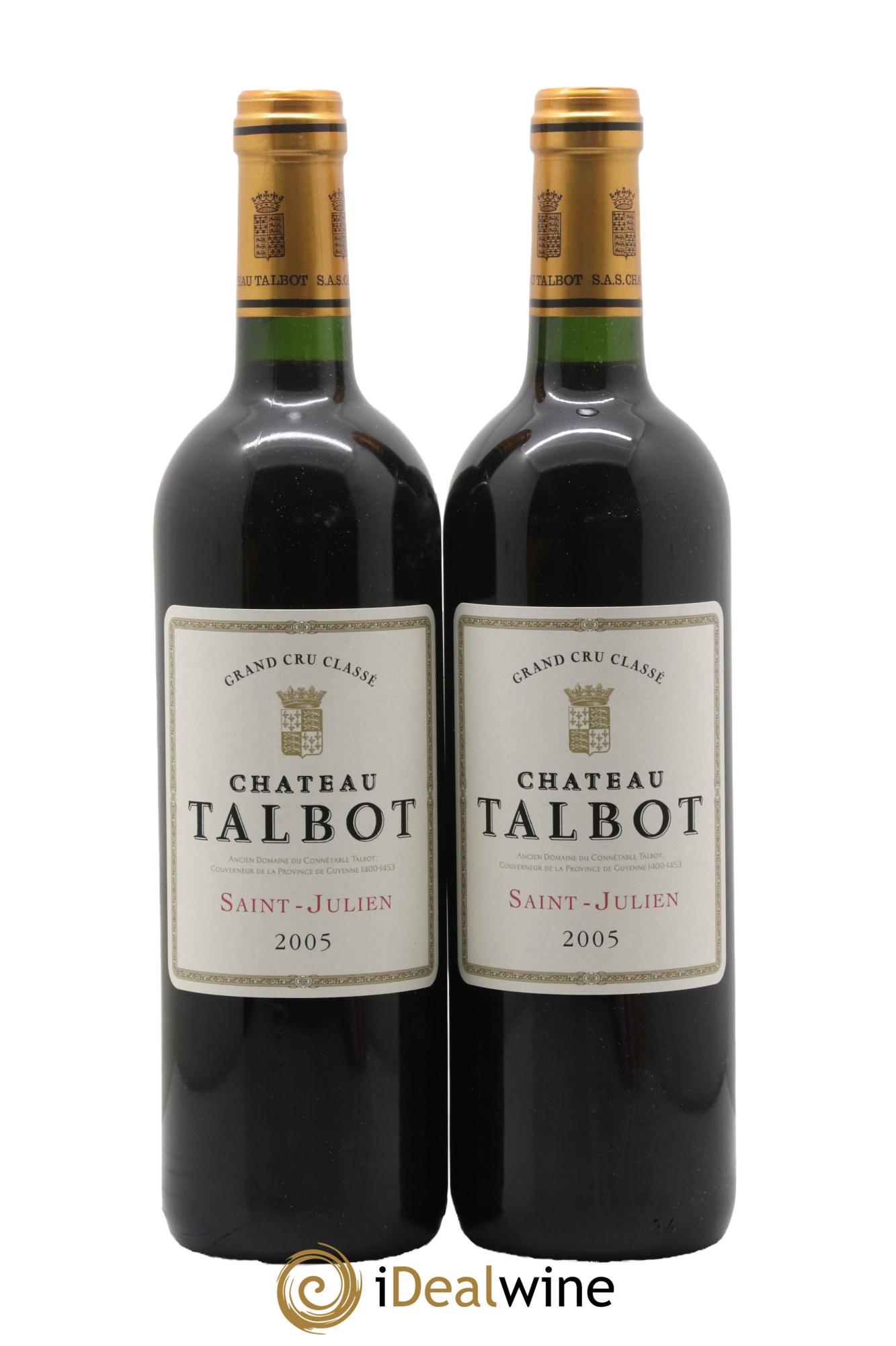 Château Talbot 4ème Grand Cru Classé 2005 - Lot de 2 bouteilles - 0