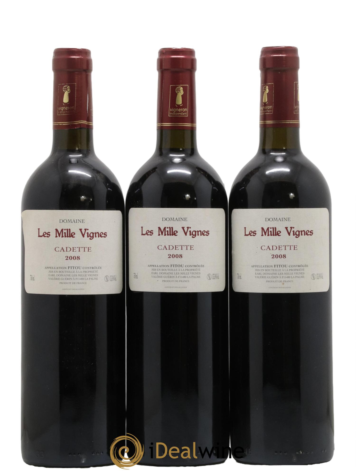Fitou La Cadette Domaine Les Mille Vignes 2008 - Lot de 3 bouteilles - 0