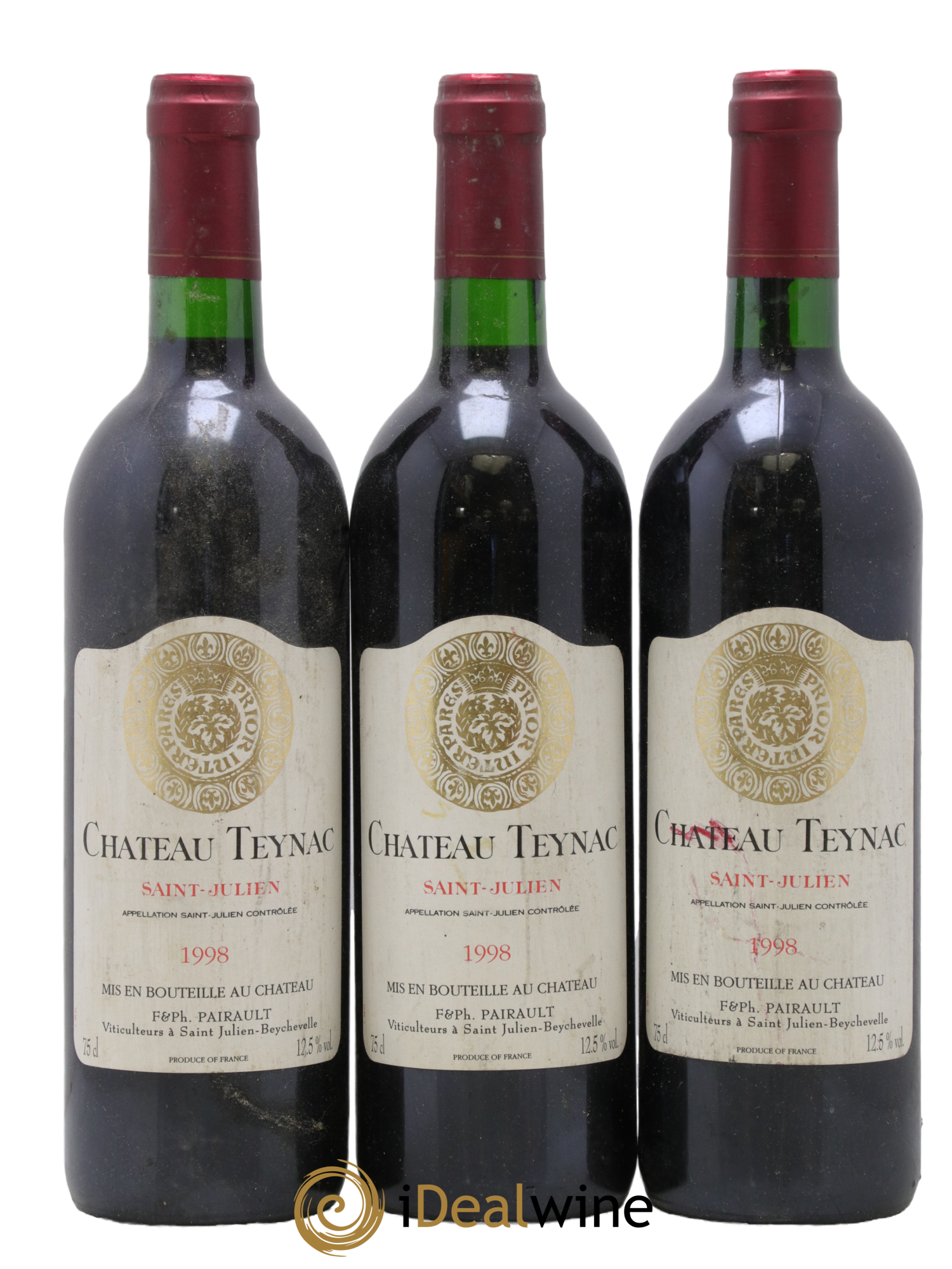 Château Teynac 1998 - Lotto di 3 bottiglie - 0
