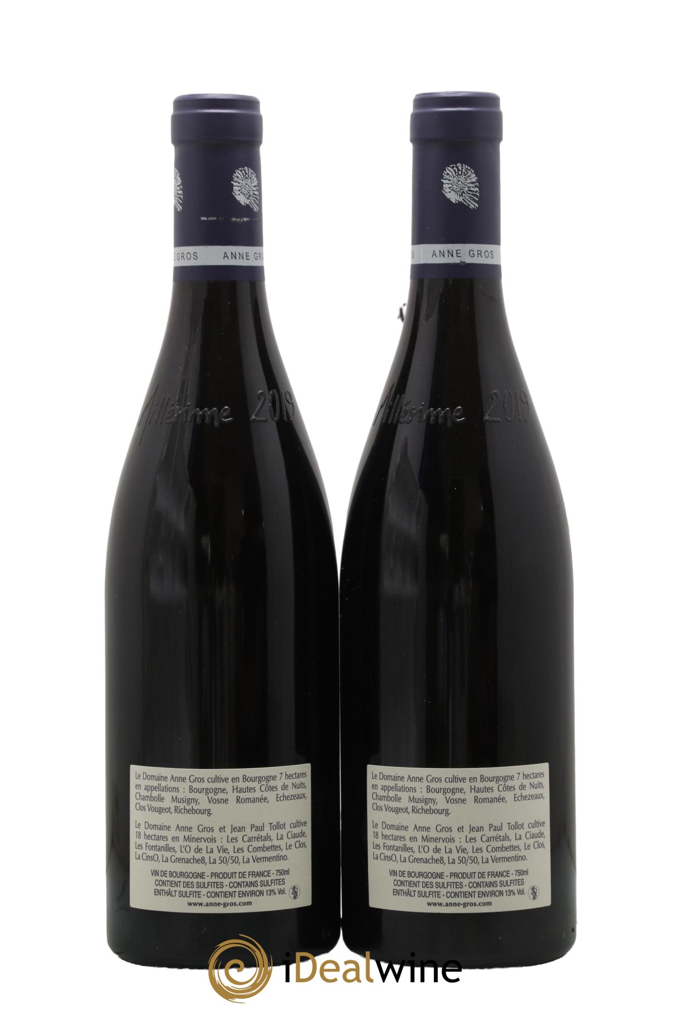 Richebourg Grand Cru Anne Gros 2019 - Lot of 2 bottles - 1