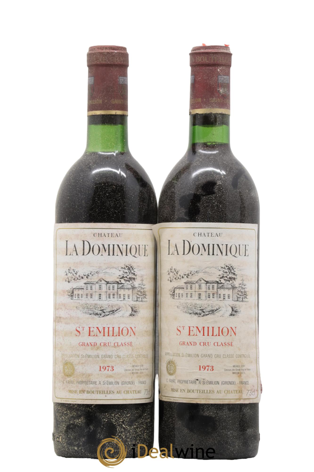 Château la Dominique Grand Cru Classé 1973 - Lot de 2 bouteilles - 0
