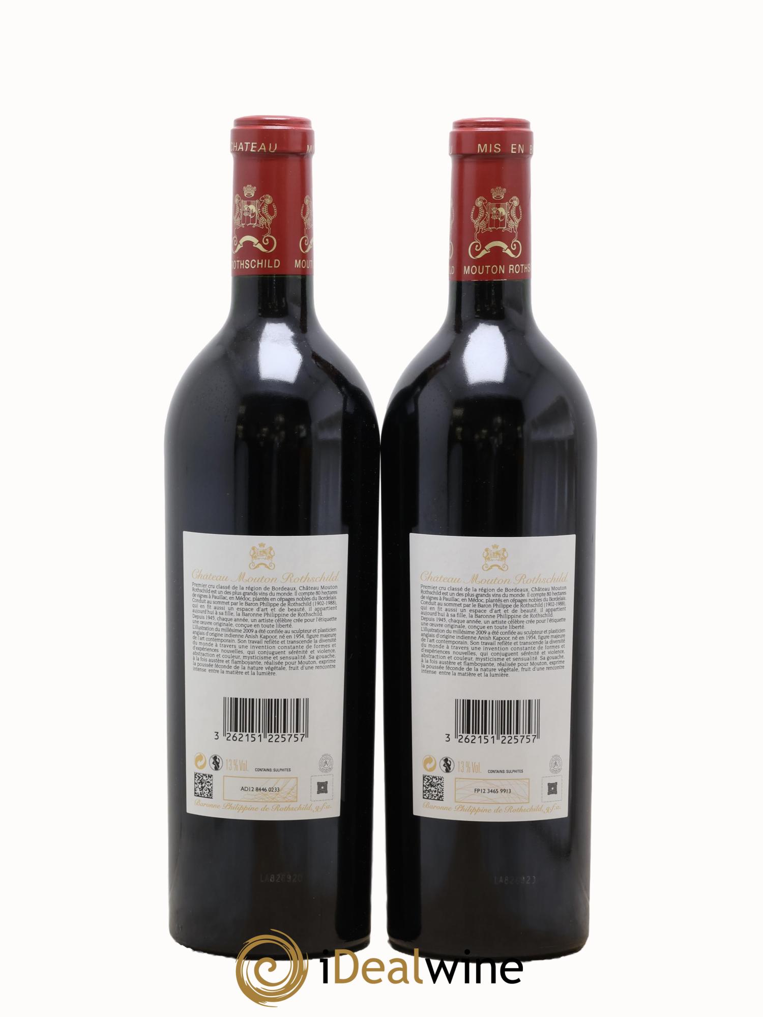 Château Mouton Rothschild 1er Grand Cru Classé 2009 - Lot de 2 bouteilles - 1