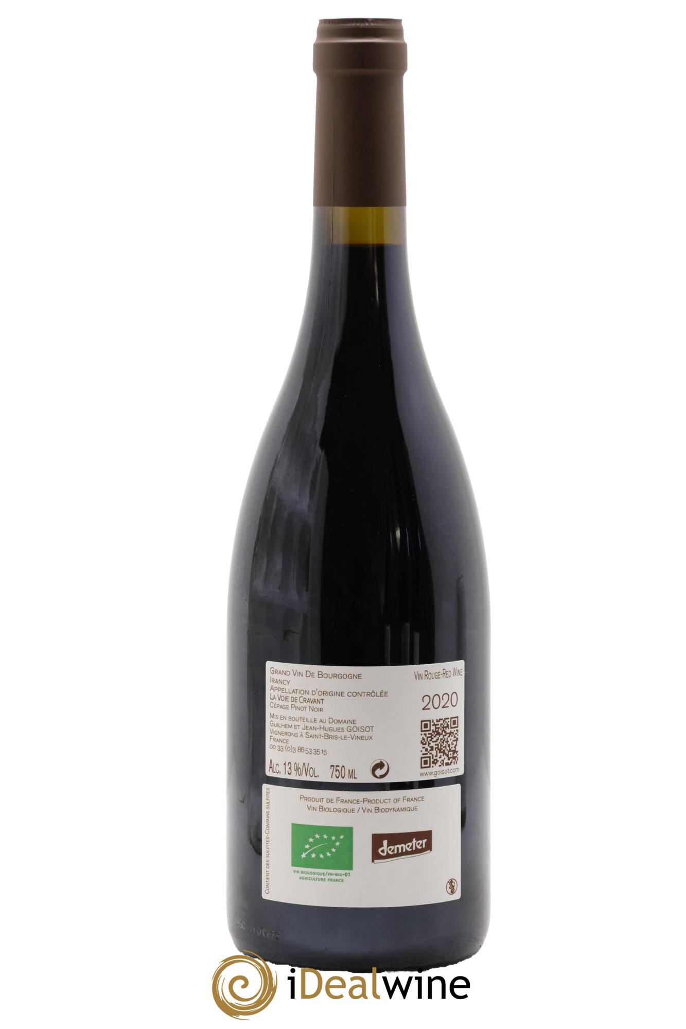 Irancy La Voie de Cravant Goisot 2020 - Lot of 1 bottle - 1