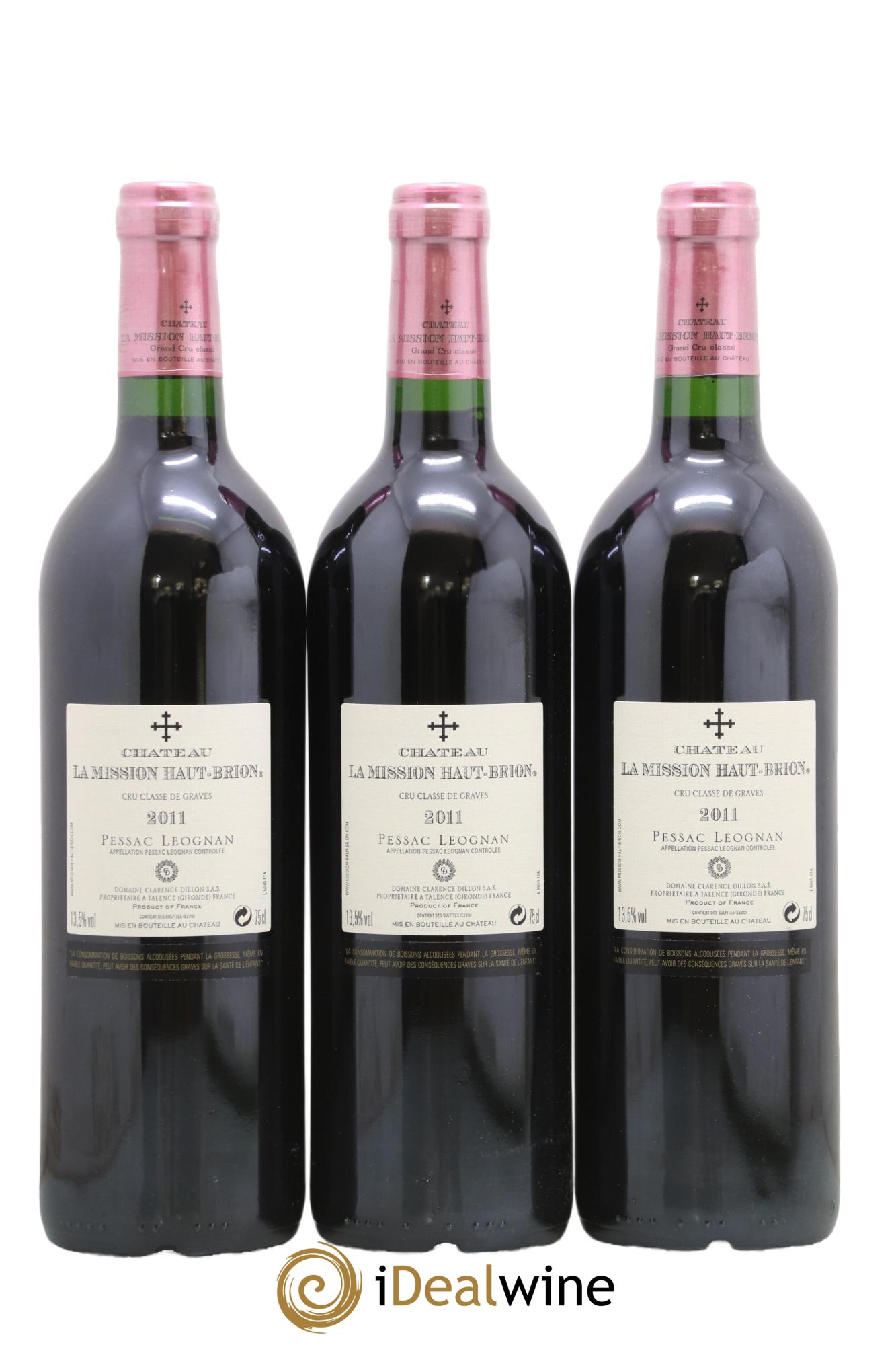 Château la Mission Haut-Brion Cru Classé de Graves 2011 - Lot de 3 bouteilles - 1