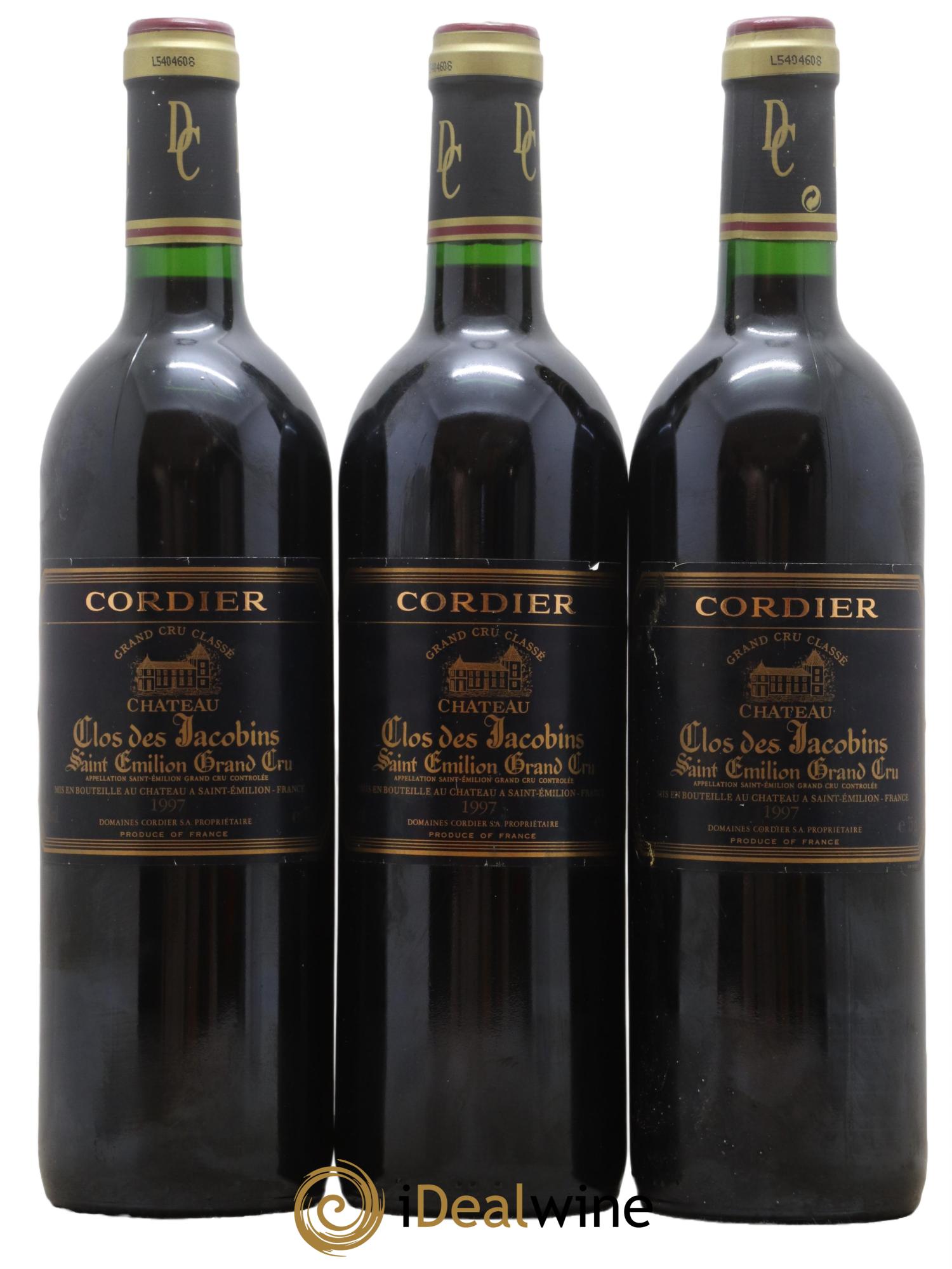 Château Clos des Jacobins Grand Cru Classé 1997 - Lot de 3 bouteilles - 0